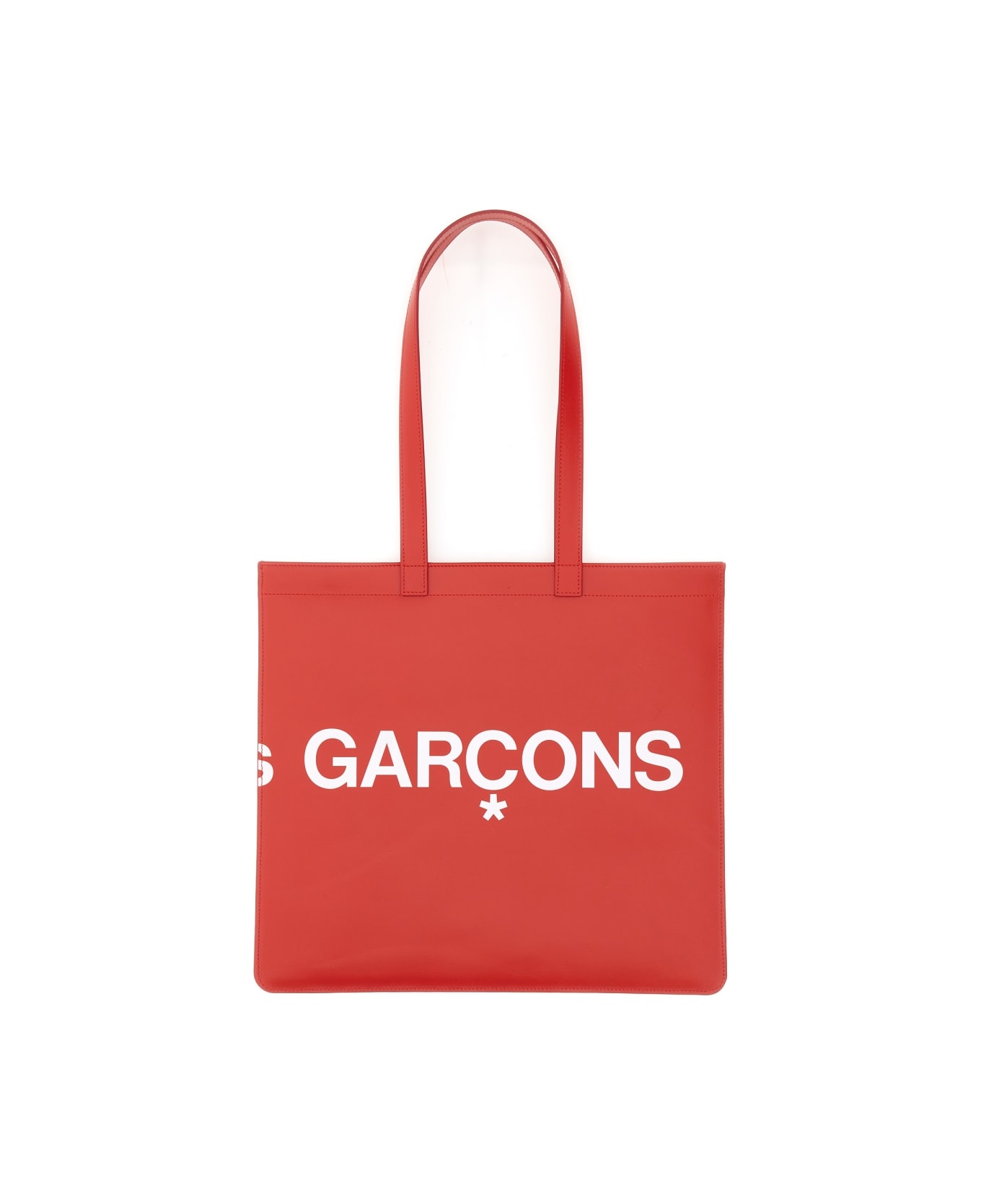 Comme des Garçons Wallet Huge Logo Tote Bag - RED トートバッグ