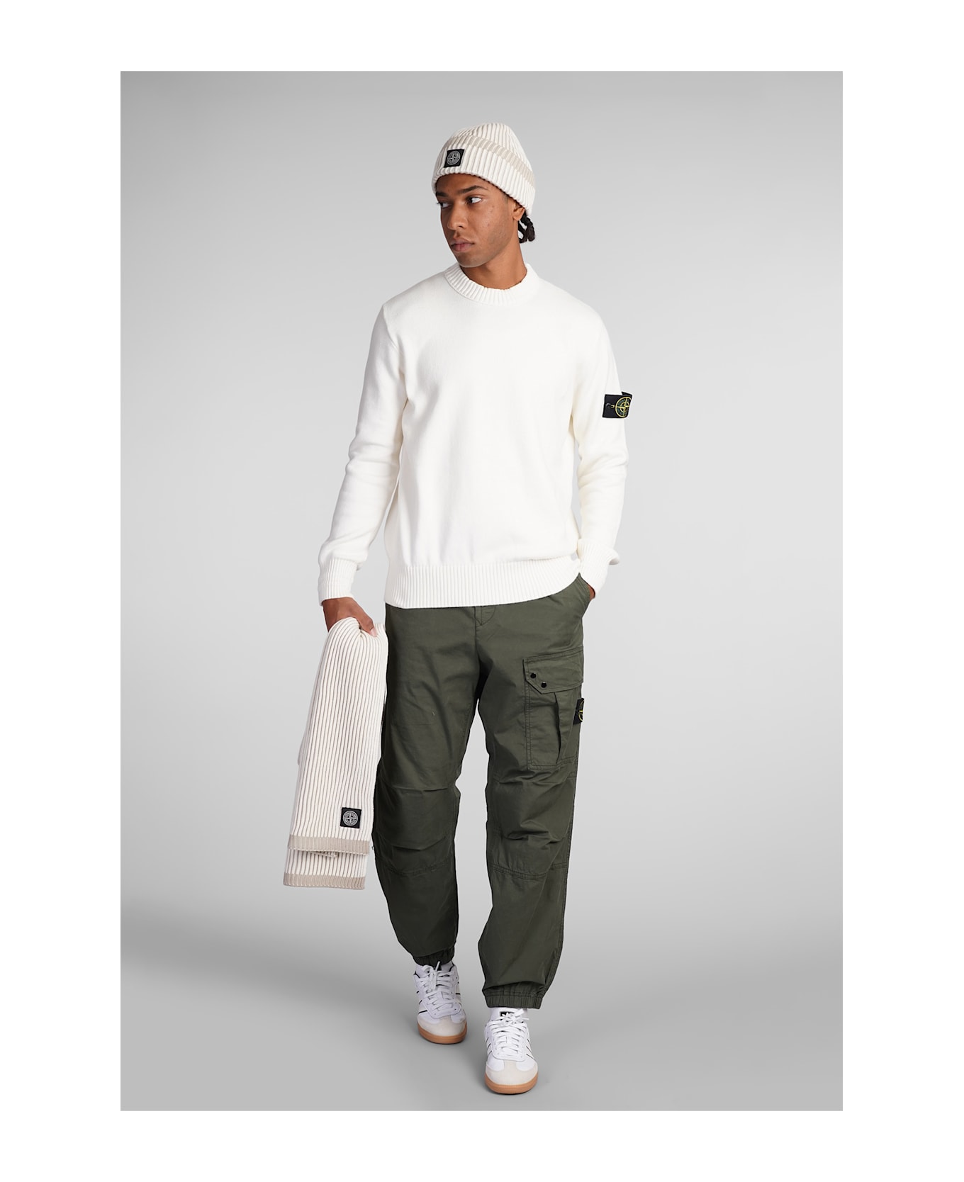 Stone Island Pants In Green Cotton - green