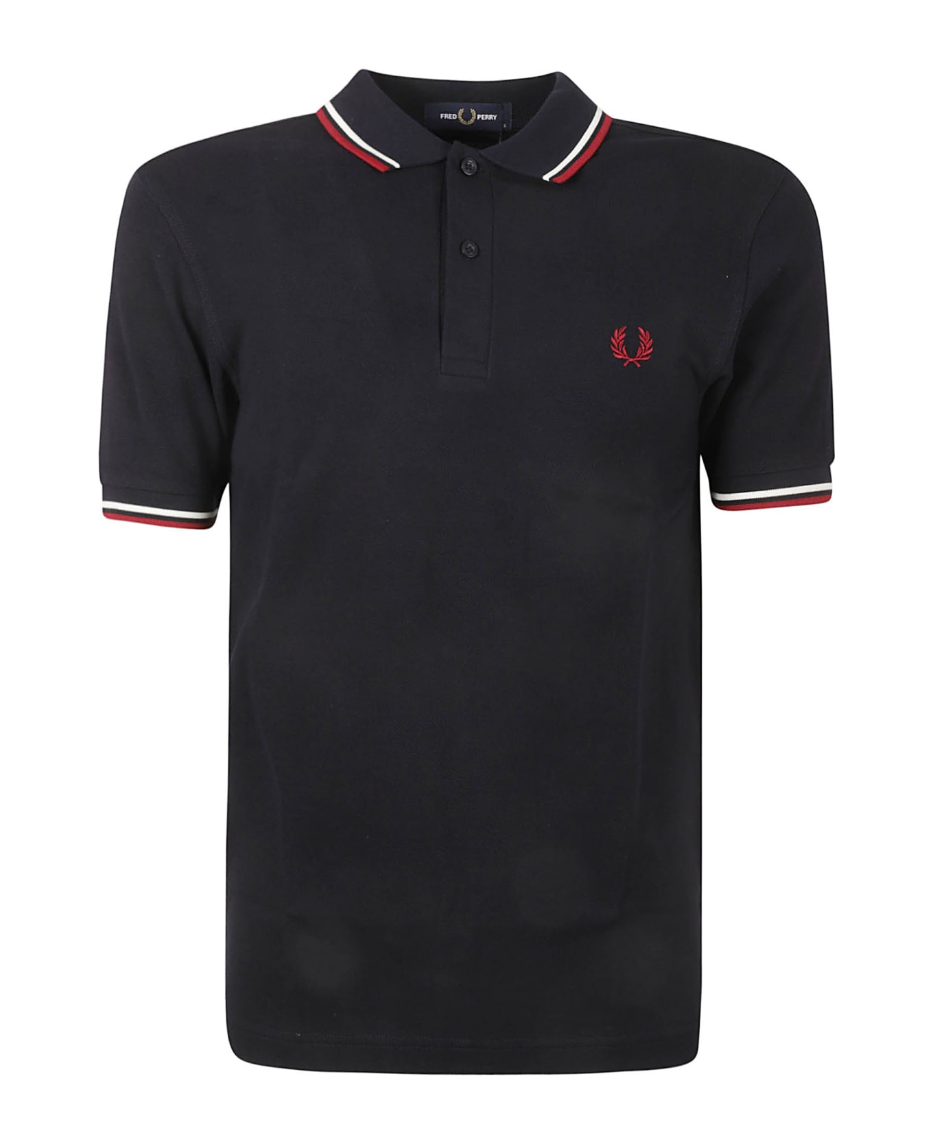 Fred Perry Twin Tipped Fred Polo Shirt - Nvy/swht/bntred