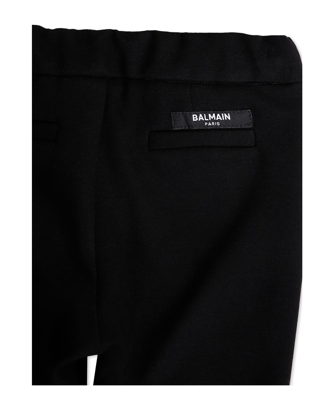 Balmain Black Trousers For Baby Boy With Logo - Black