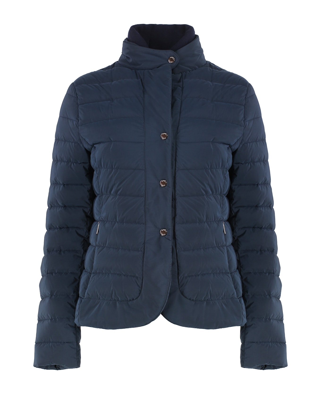 Moorer Elene Snap Button Fastening Down Jacket - blue