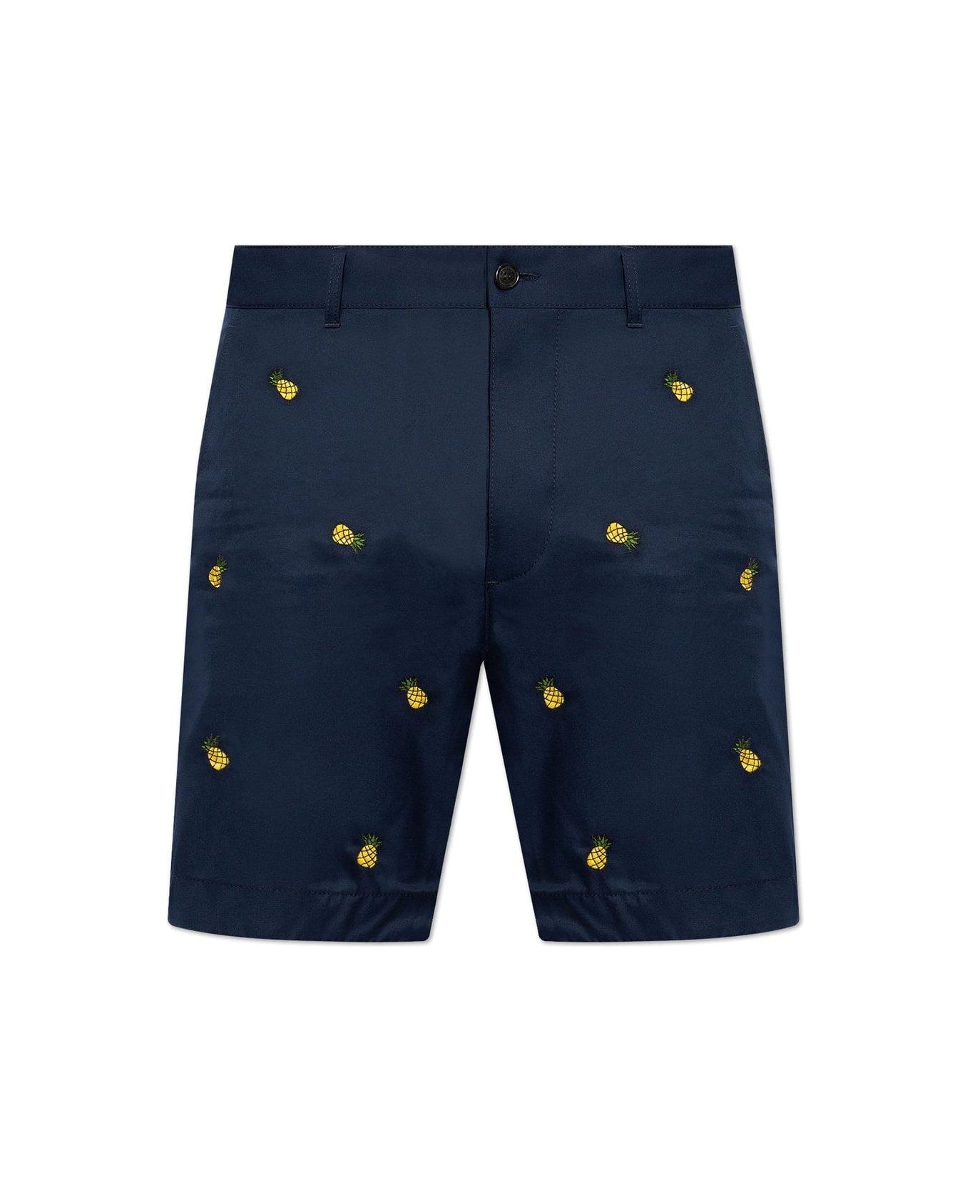 Dsquared2 Motif Embroidered Chino Shorts - Majolica Blue