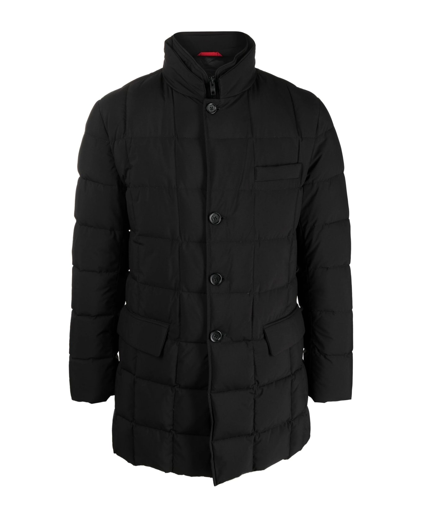 Fay Quilted Buttoned Jacket - Nero