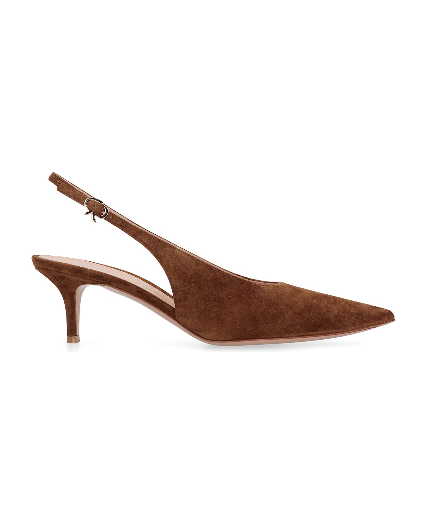 Gianvito Rossi Robbie Suede Slingback Pumps - brown