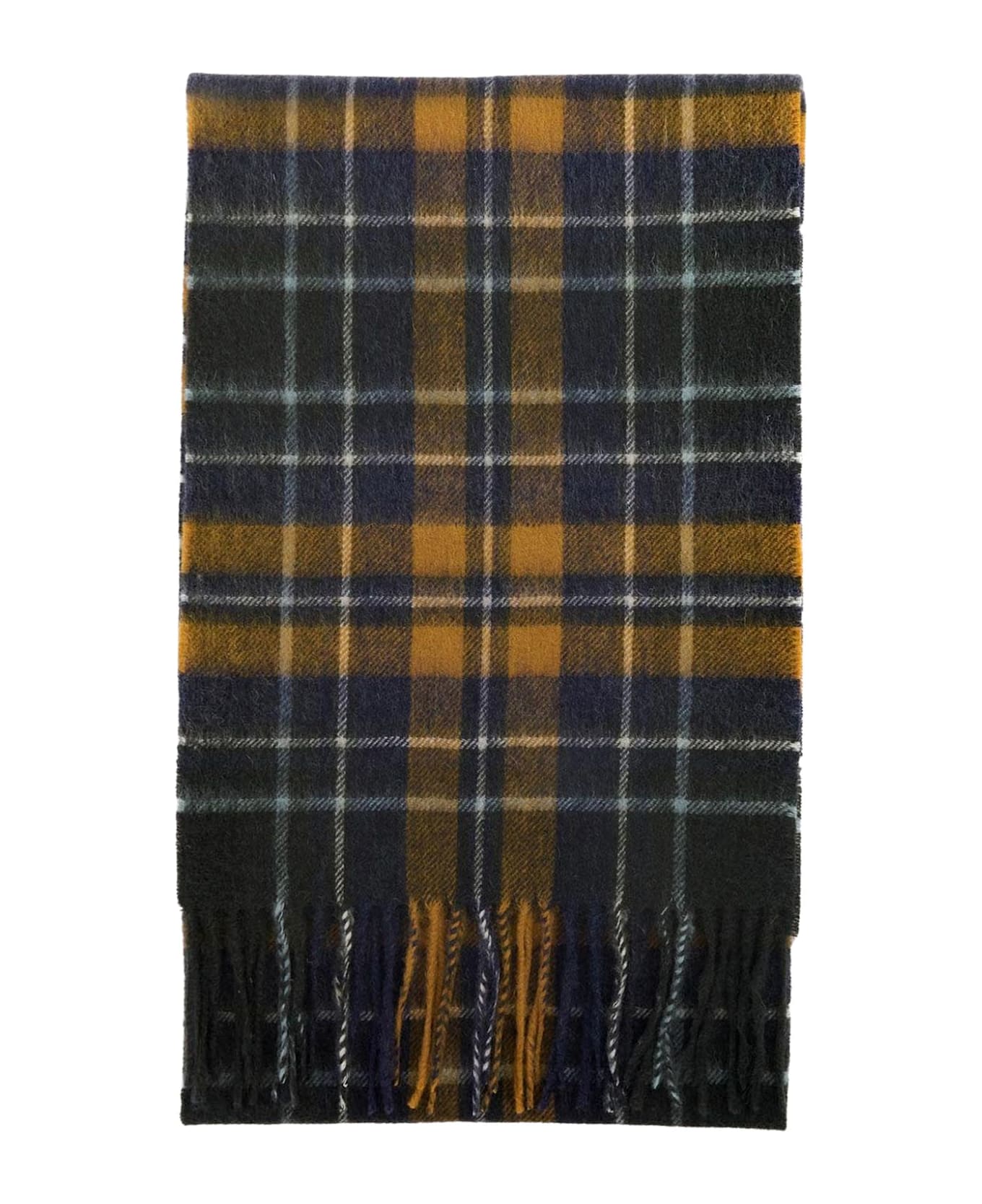 Barbour New Check Tartan Scarf - Forest/bronze Brown