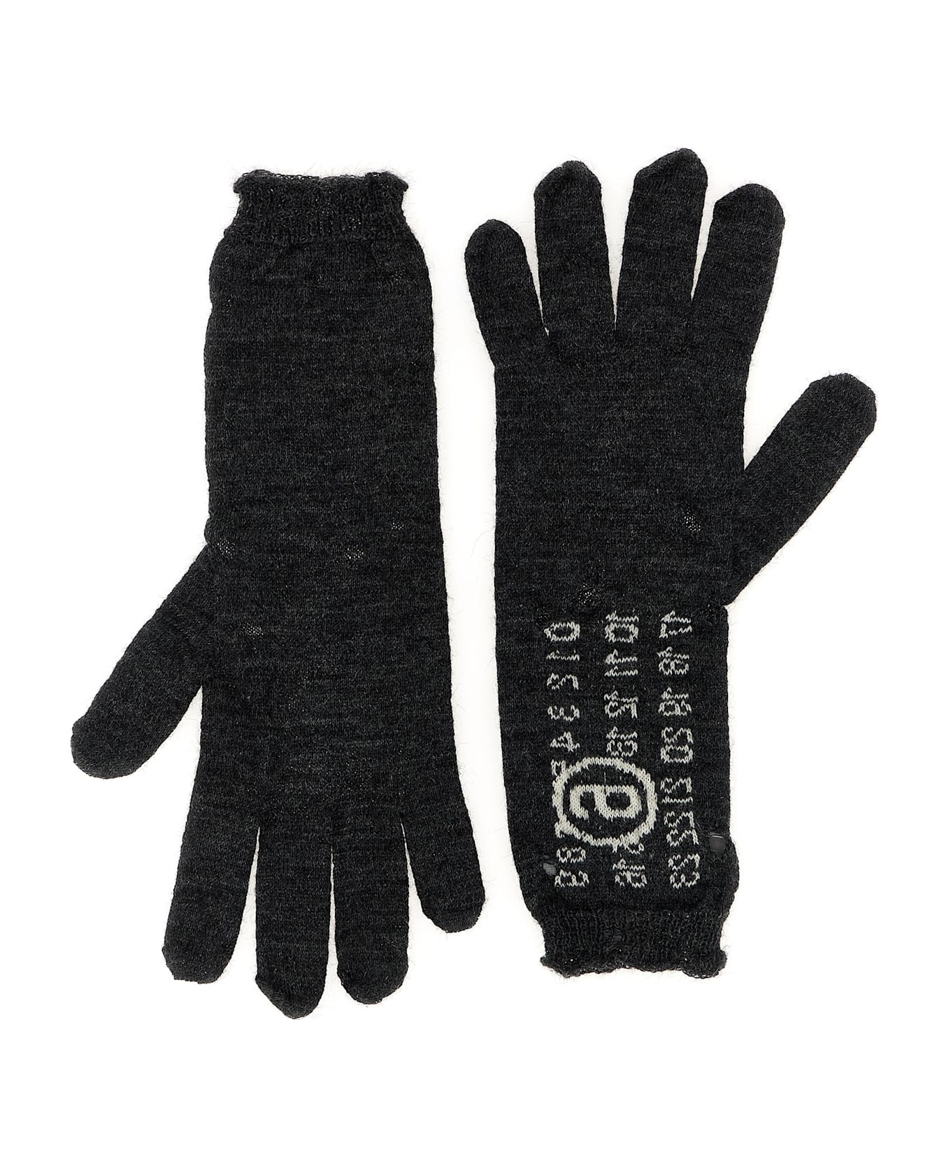 MM6 Maison Margiela 
numeric Signature Mm6
 Gloves - Gray