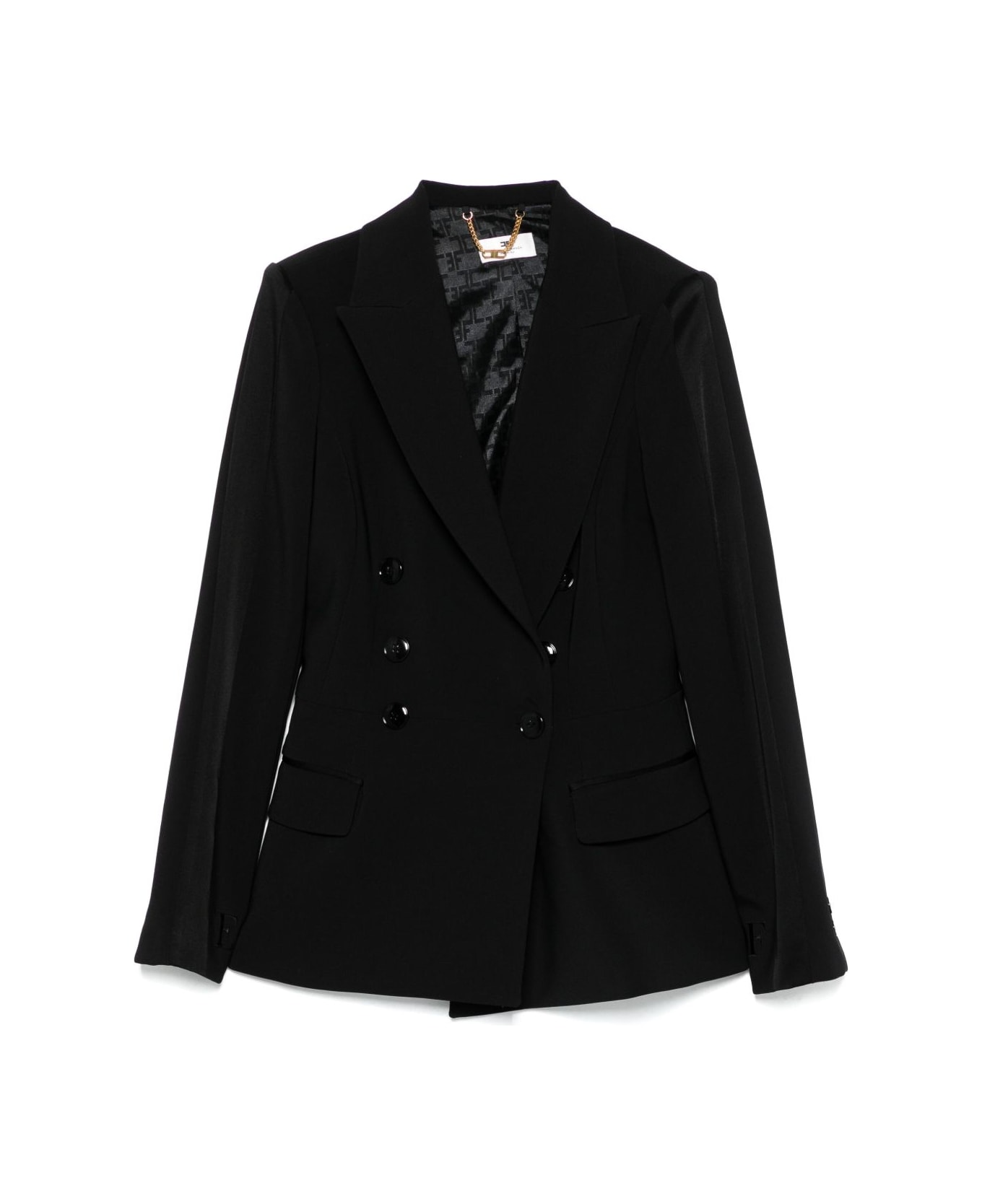 Elisabetta Franchi Double-breasted Jacket - Black