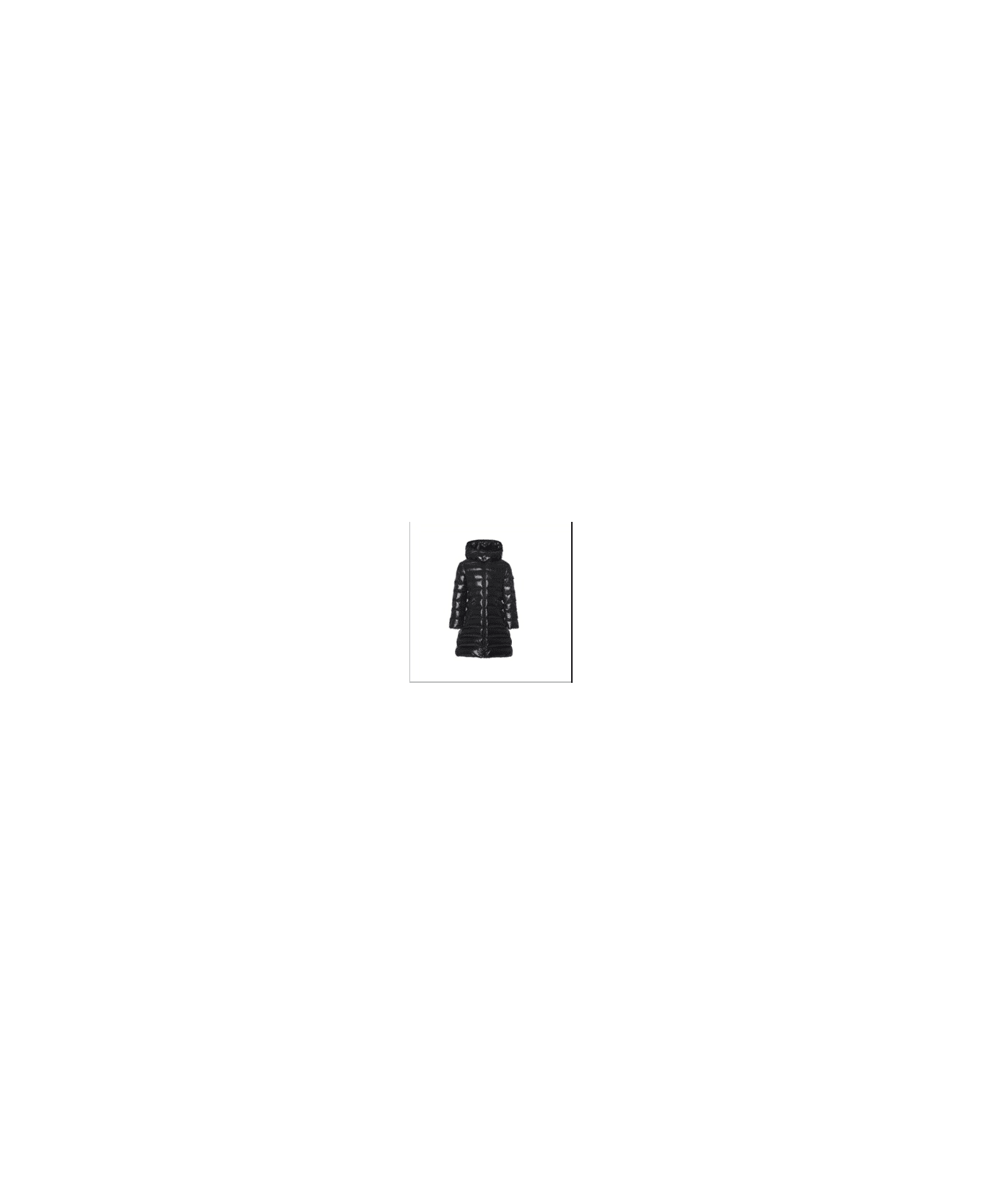 Moncler Black Moka Jacket For Girl With Patch - Black