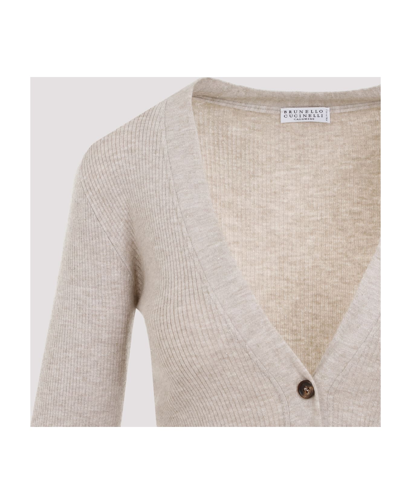 Brunello Cucinelli Lurex Cardigan - Sabbia