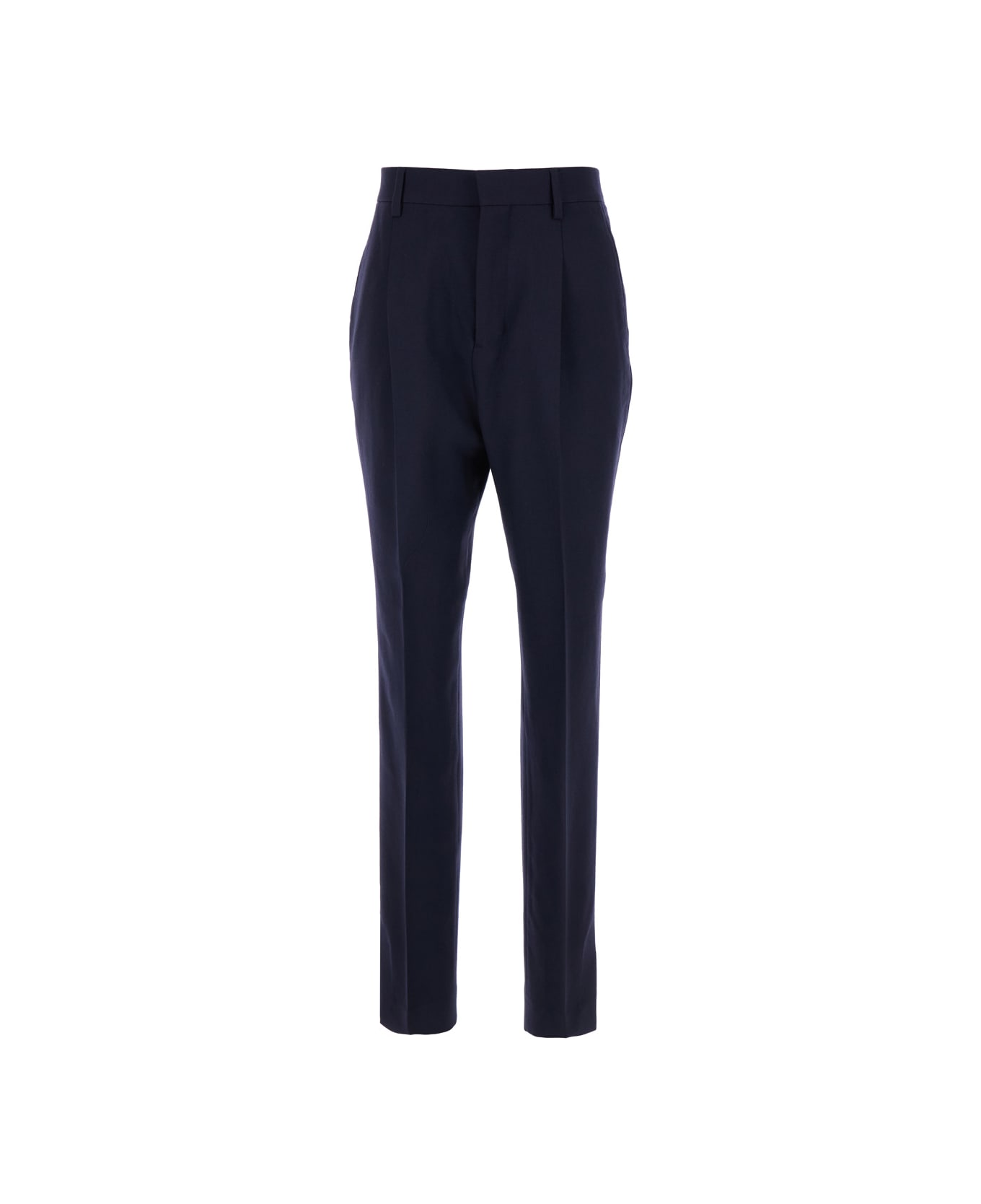 Ami Alexandre Mattiussi Blue Cigarette Pants In Wool Woman - Blu