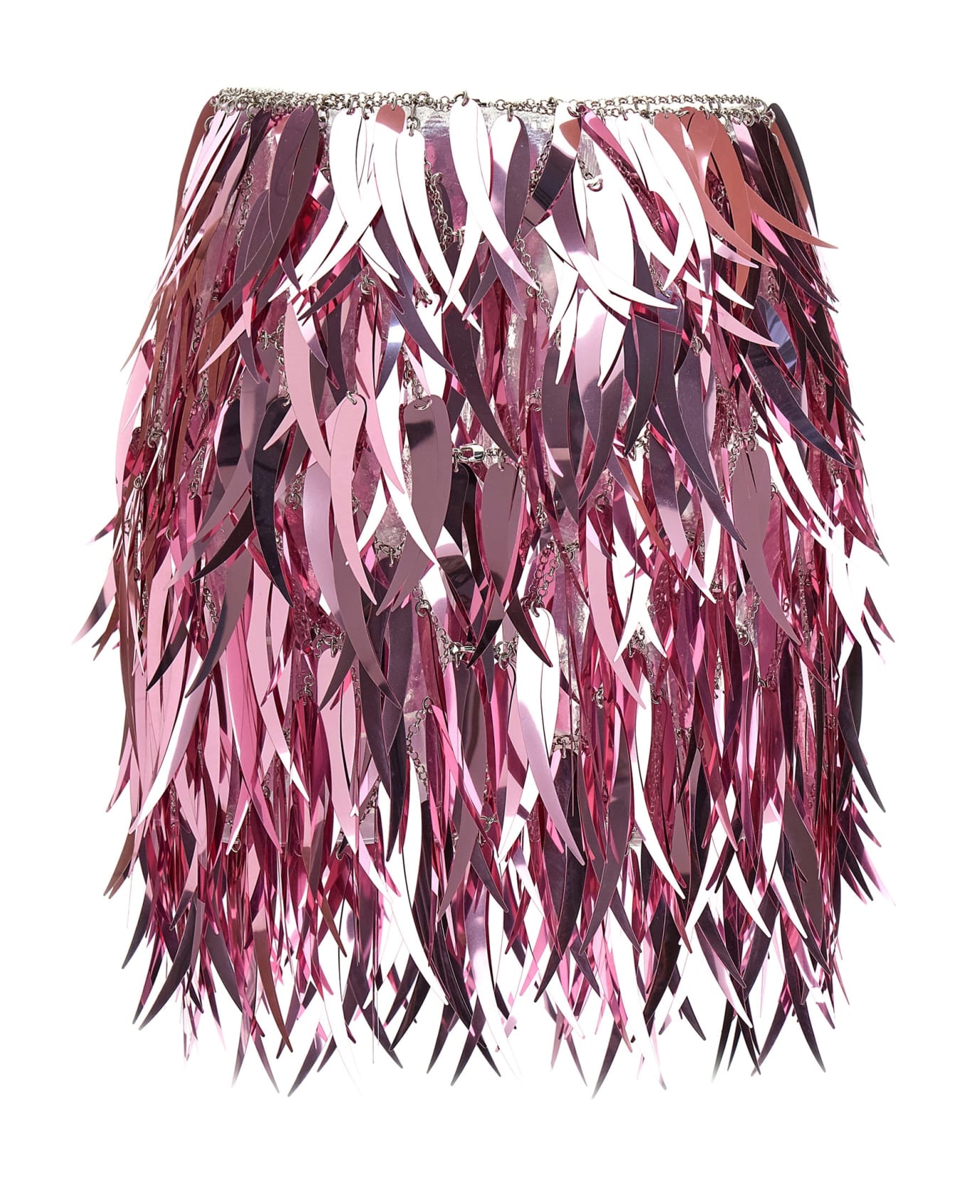 Paco Rabanne Metallic Feather Skirt - PINK スカート
