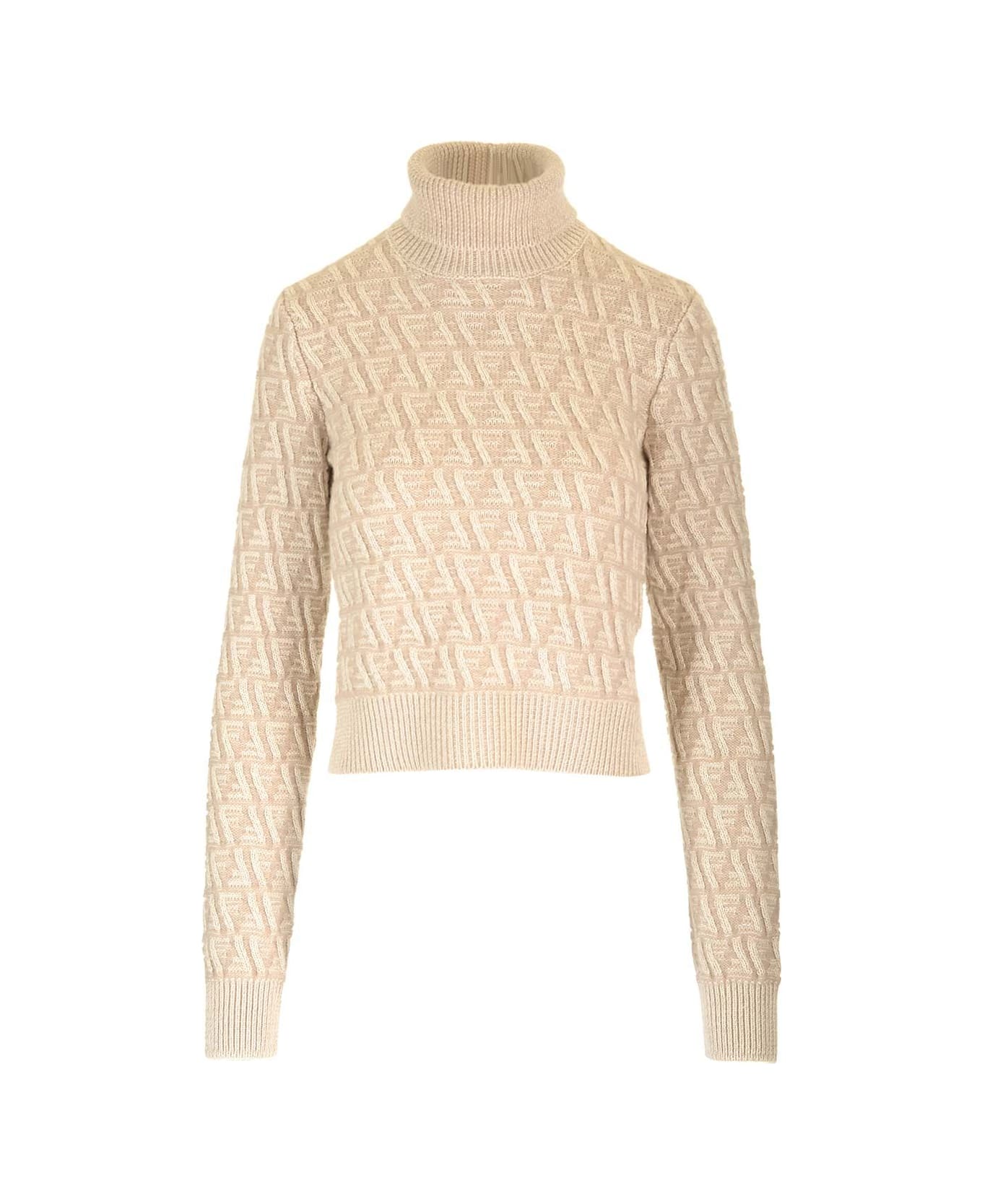Fendi Wool And Cashmere Turtleneck - Beige