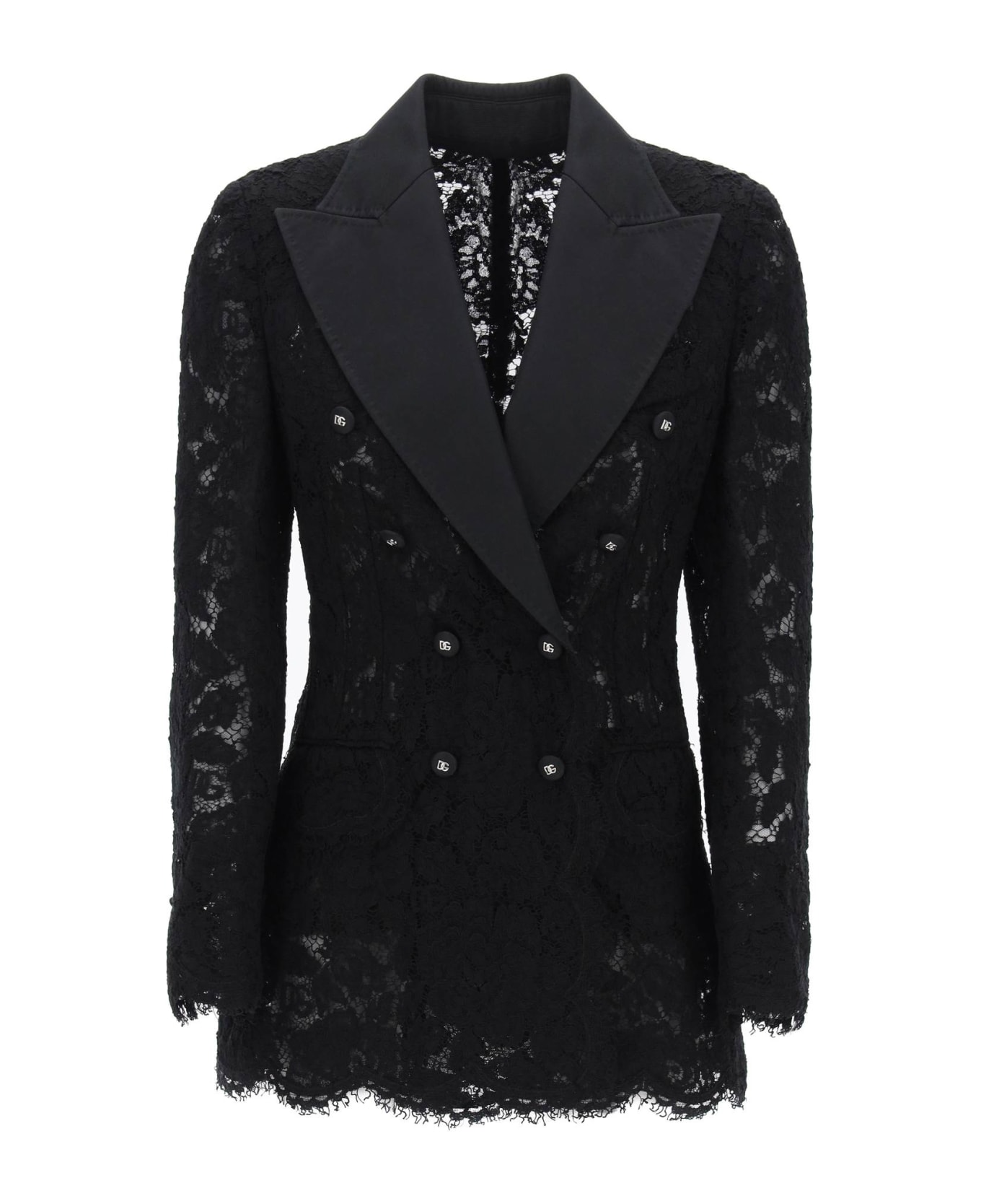 Dolce Sposa & Gabbana Turlington Double-breasted Lace Blazer - Black