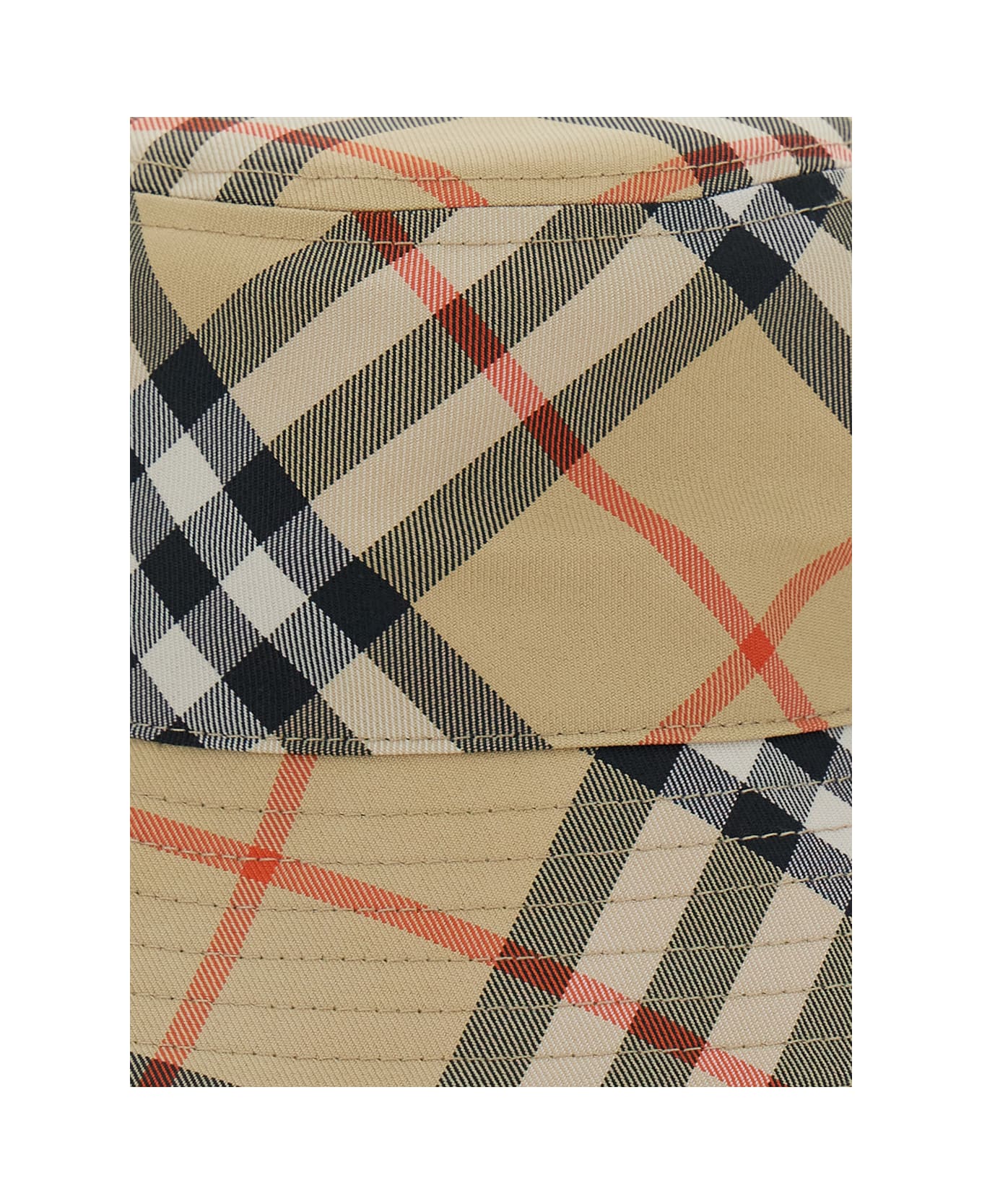 Burberry Beige Hat With All-over Check Motif In Tech Fabric Boy - BEIGE