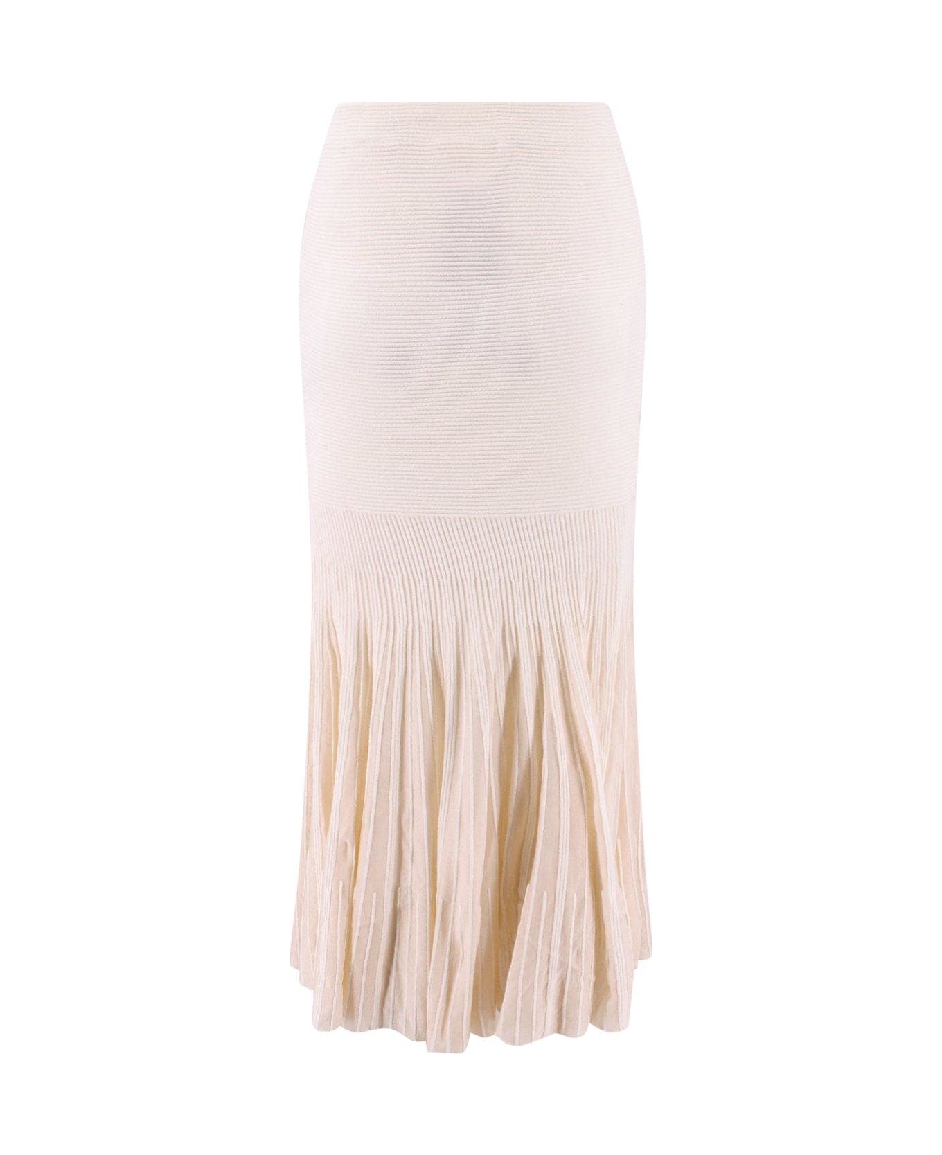 Chloé Elastic Waist Pleated Skirt - Beige