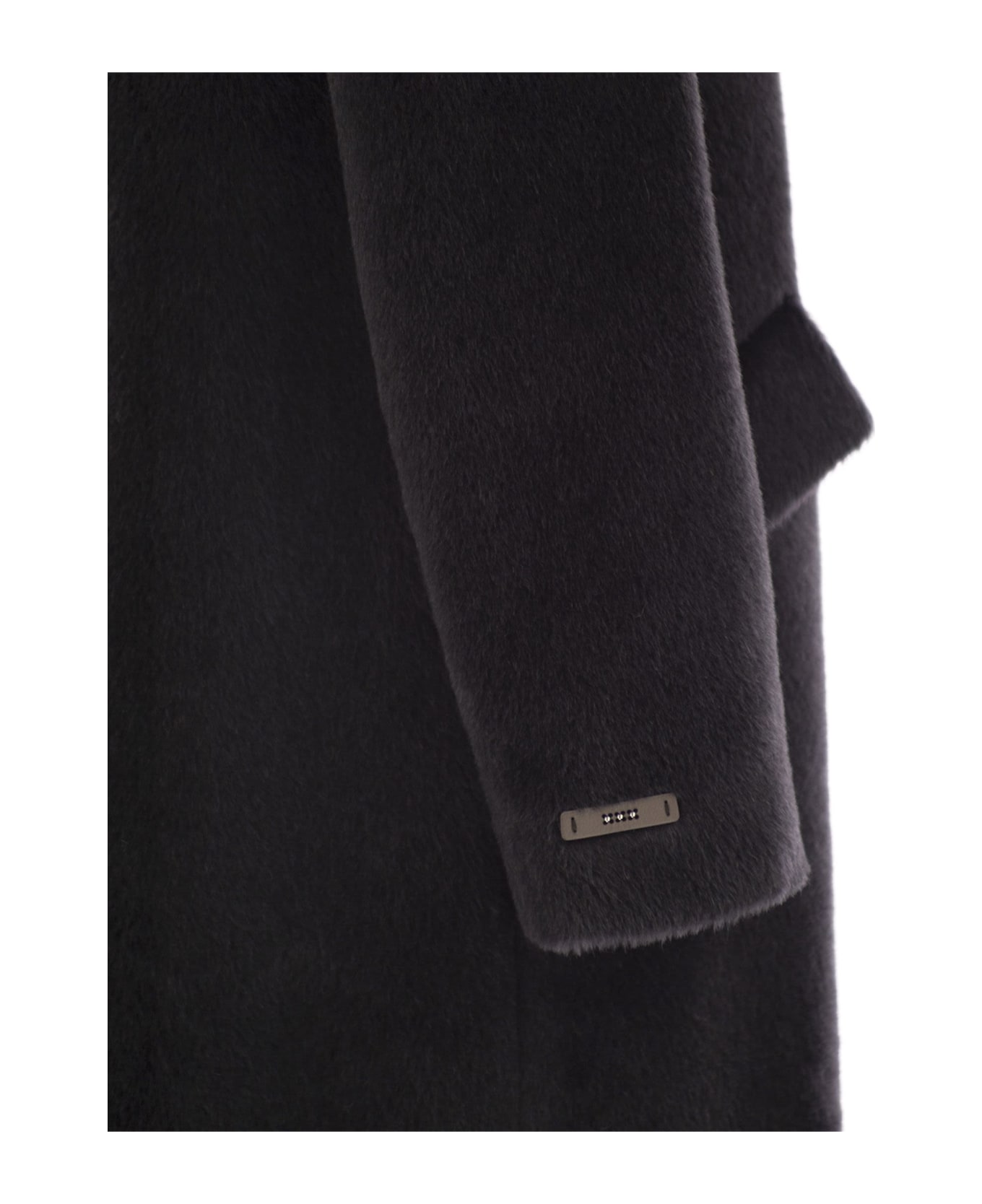 Peserico Long-haired Coat In Alpaca And Wool - Anthracite