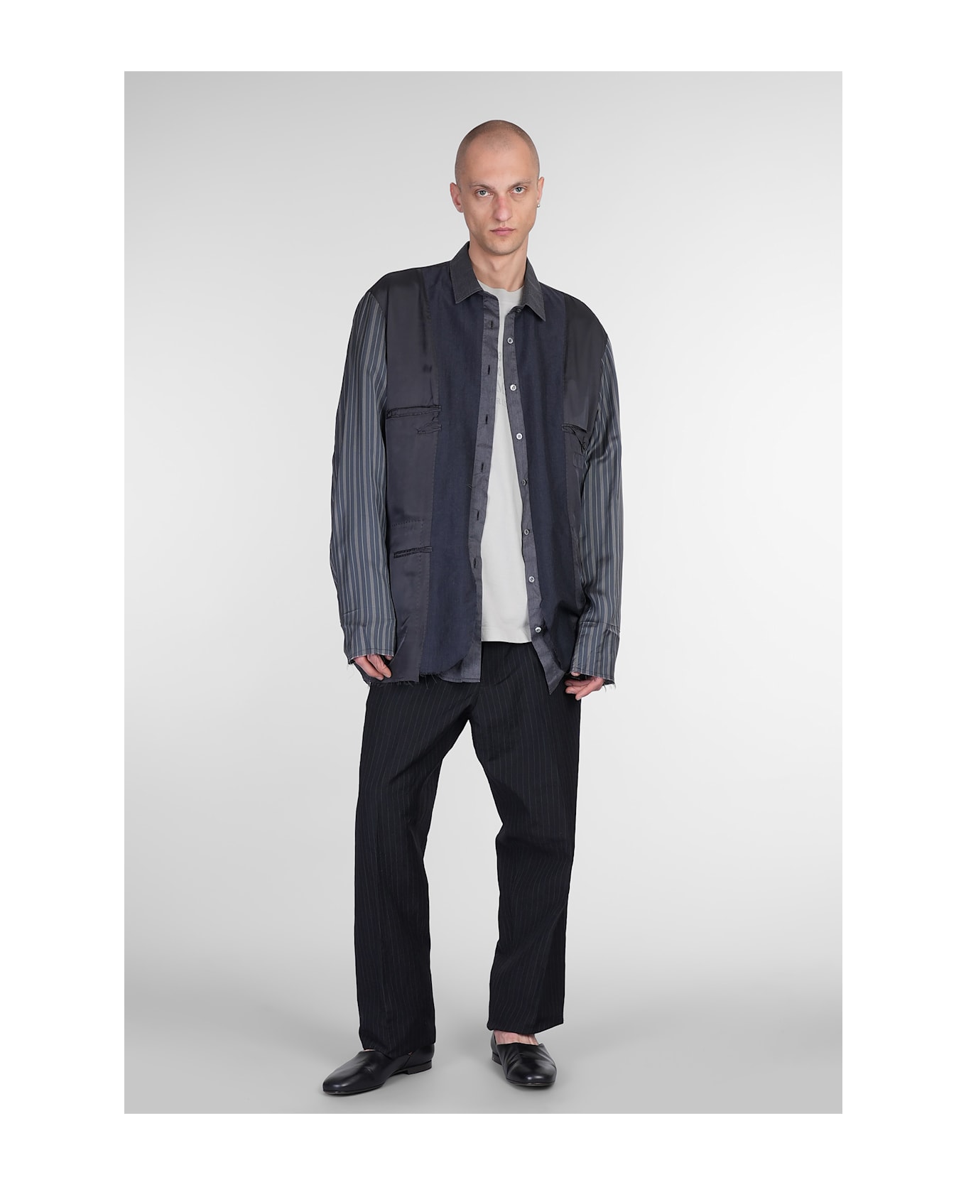 Maison Margiela Casual Jacket In Multicolor Wool - CHARCOAL