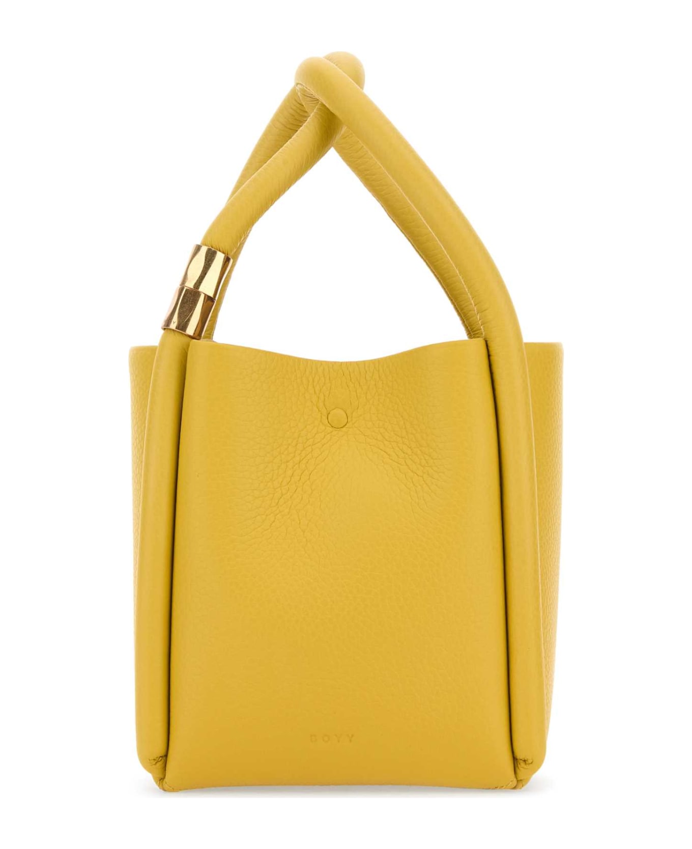 BOYY Mustard Leather Lotus 12 Handbag - BAMBOO