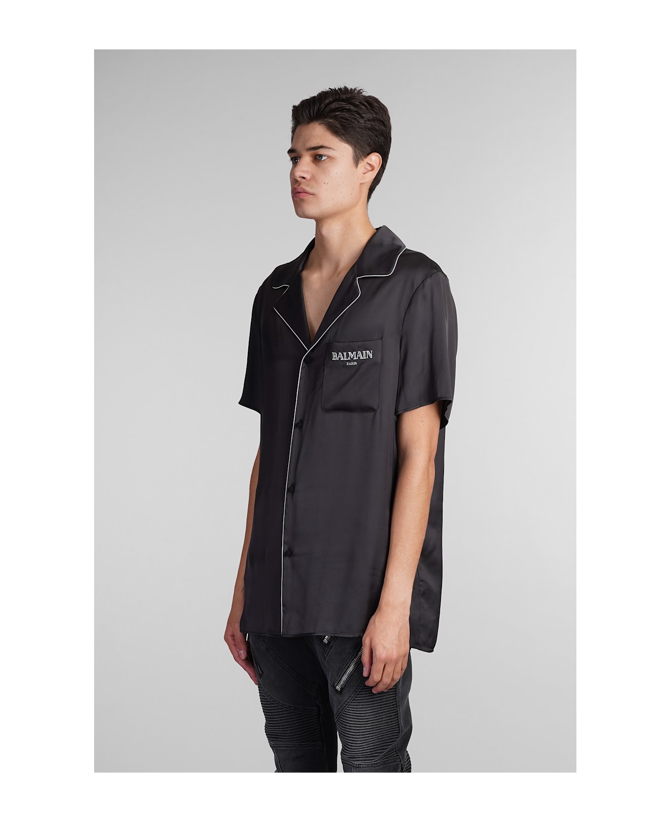 Balmain Shirt In Black Viscose - black