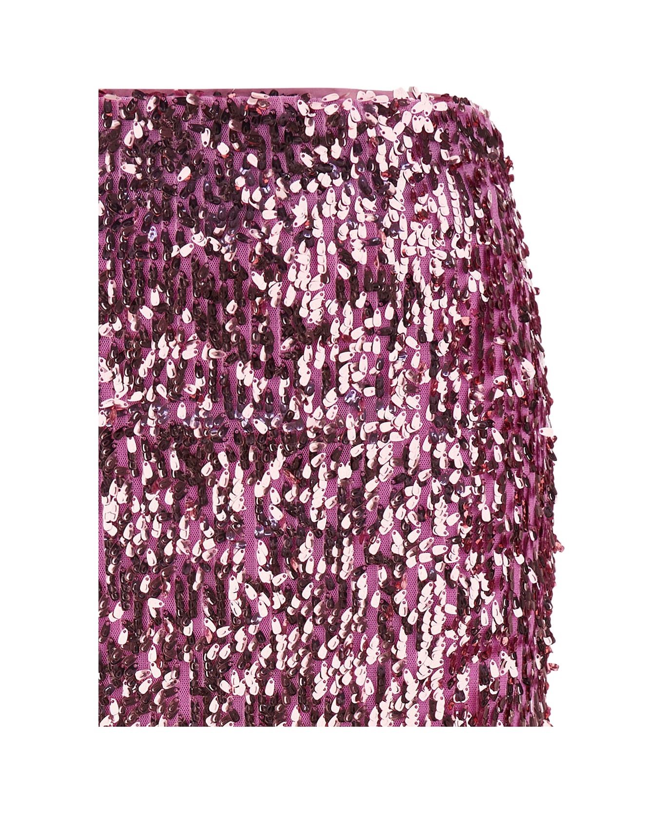 Rotate by Birger Christensen Pink Pencil Skirt With All-over Sequins Embellishment In Tech Fabric Woman - Pink
