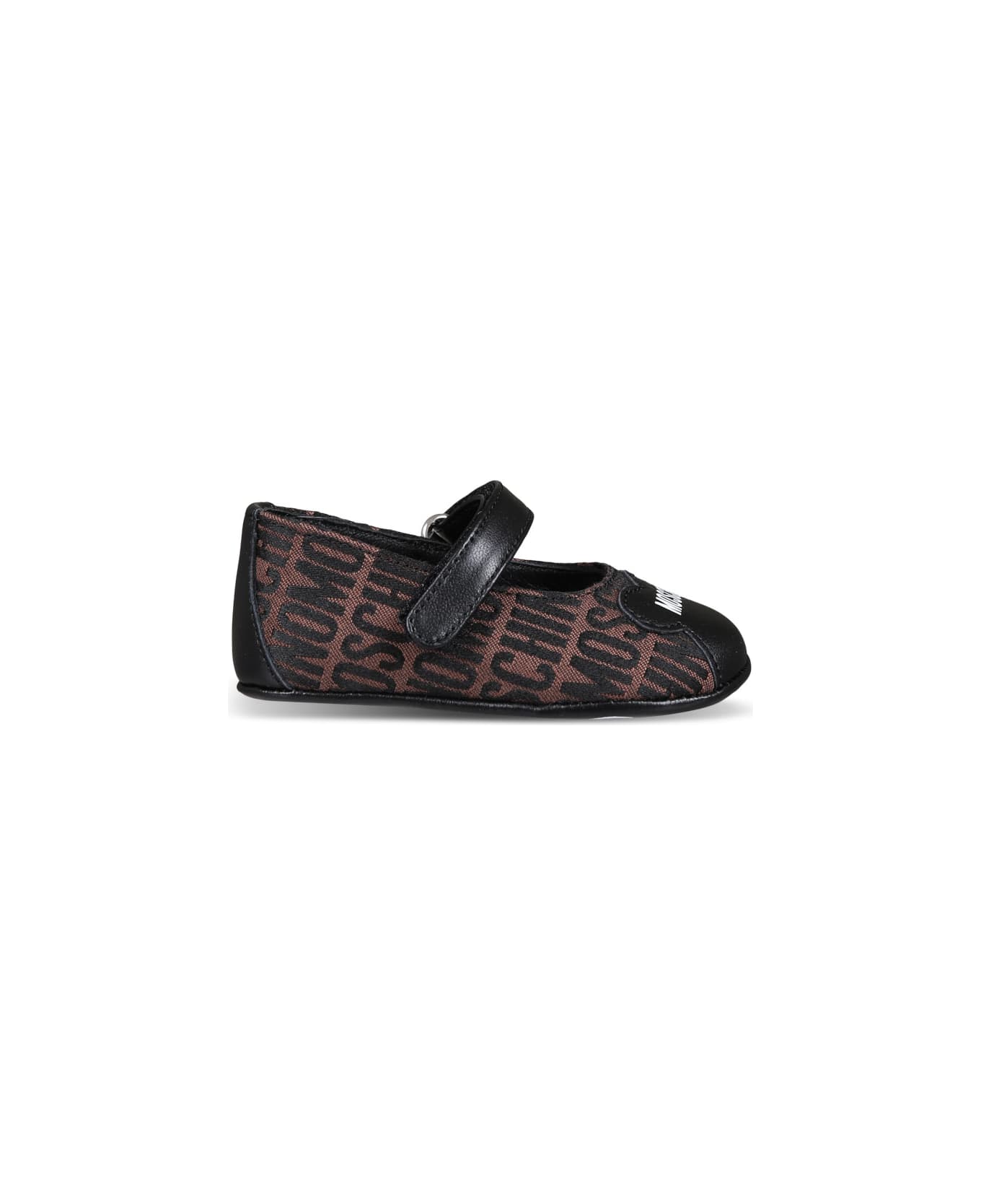 Moschino Brown Ballet Flats For Baby Girl With Logo - Brown