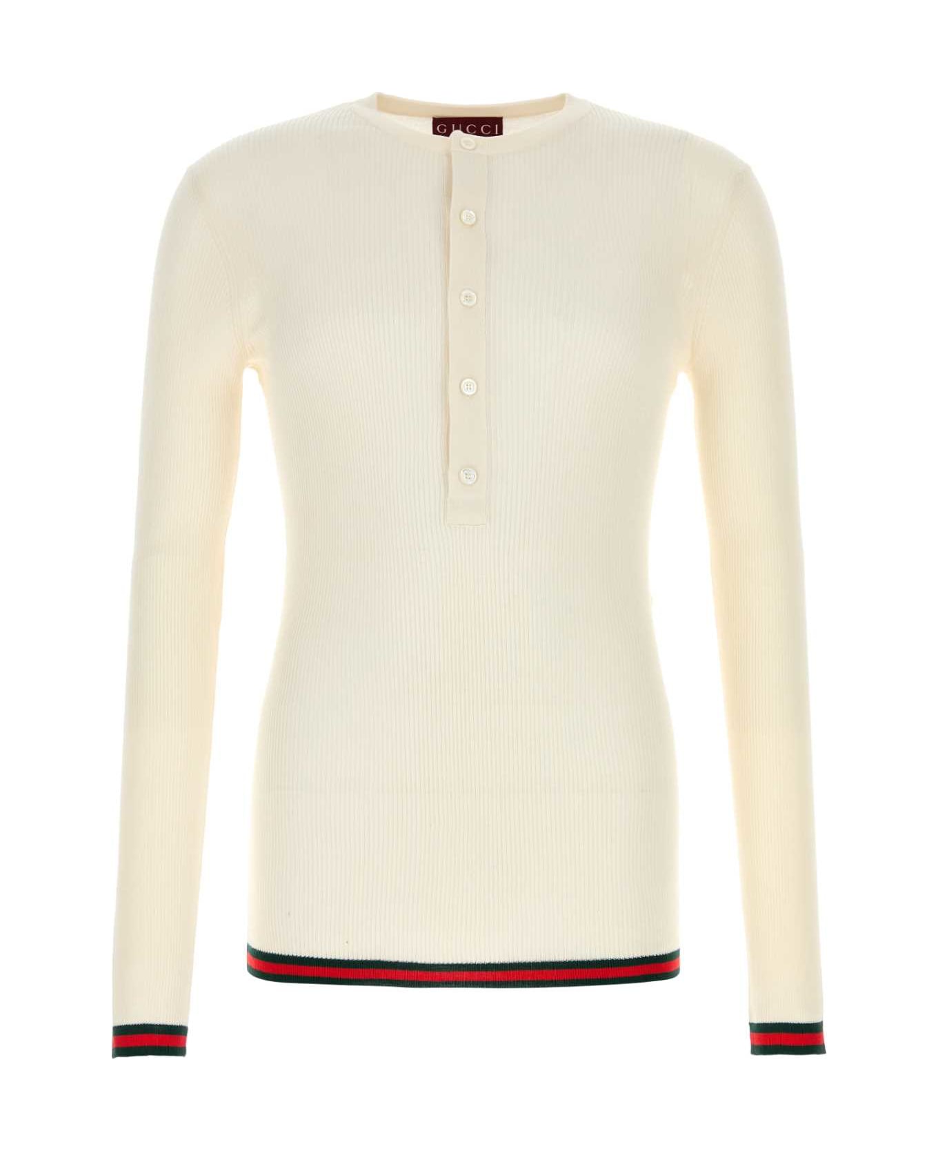 Gucci Ivory Silk Sweater - WHITE