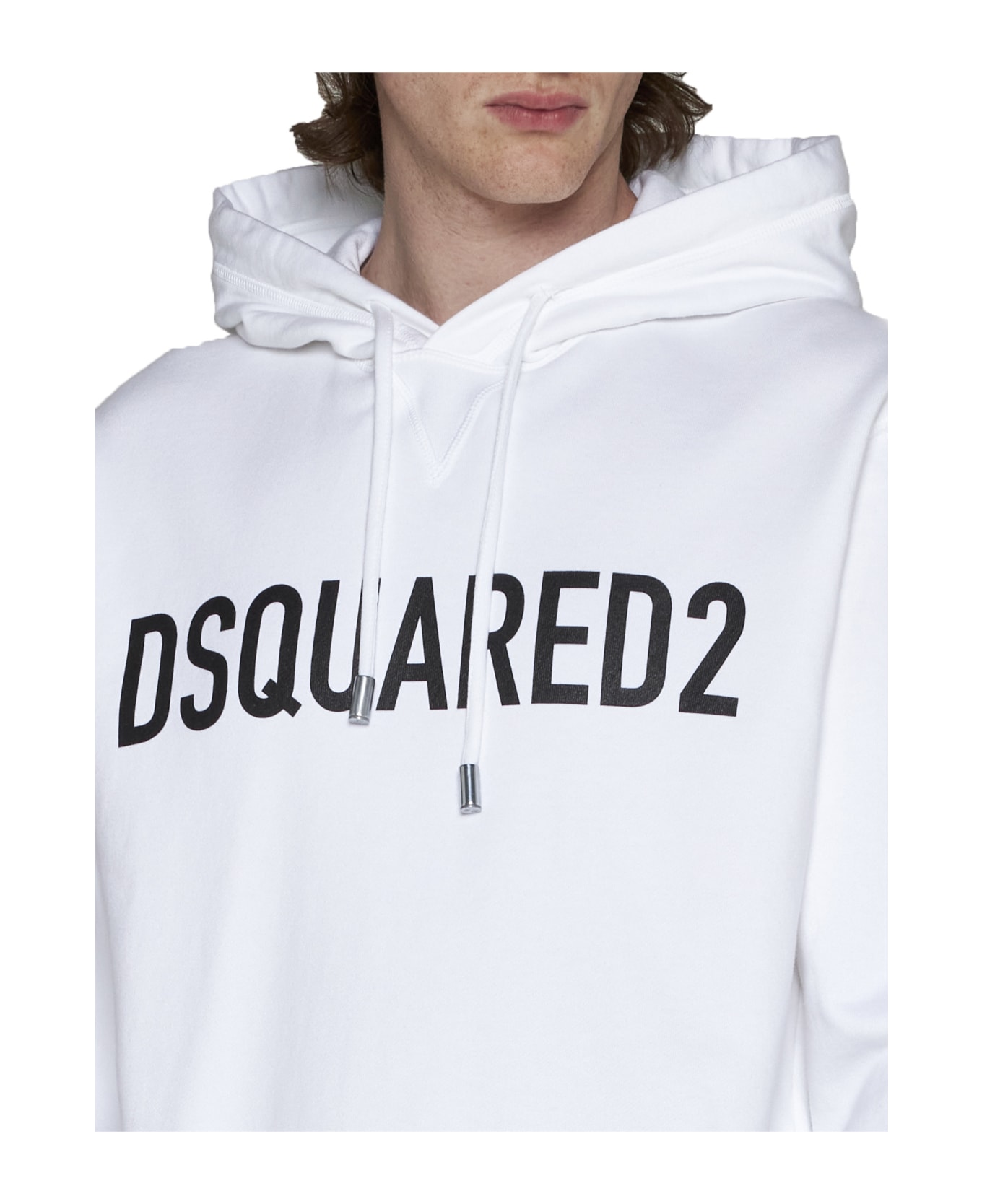 Dsquared2 Logo Cotton Hoodie - White
