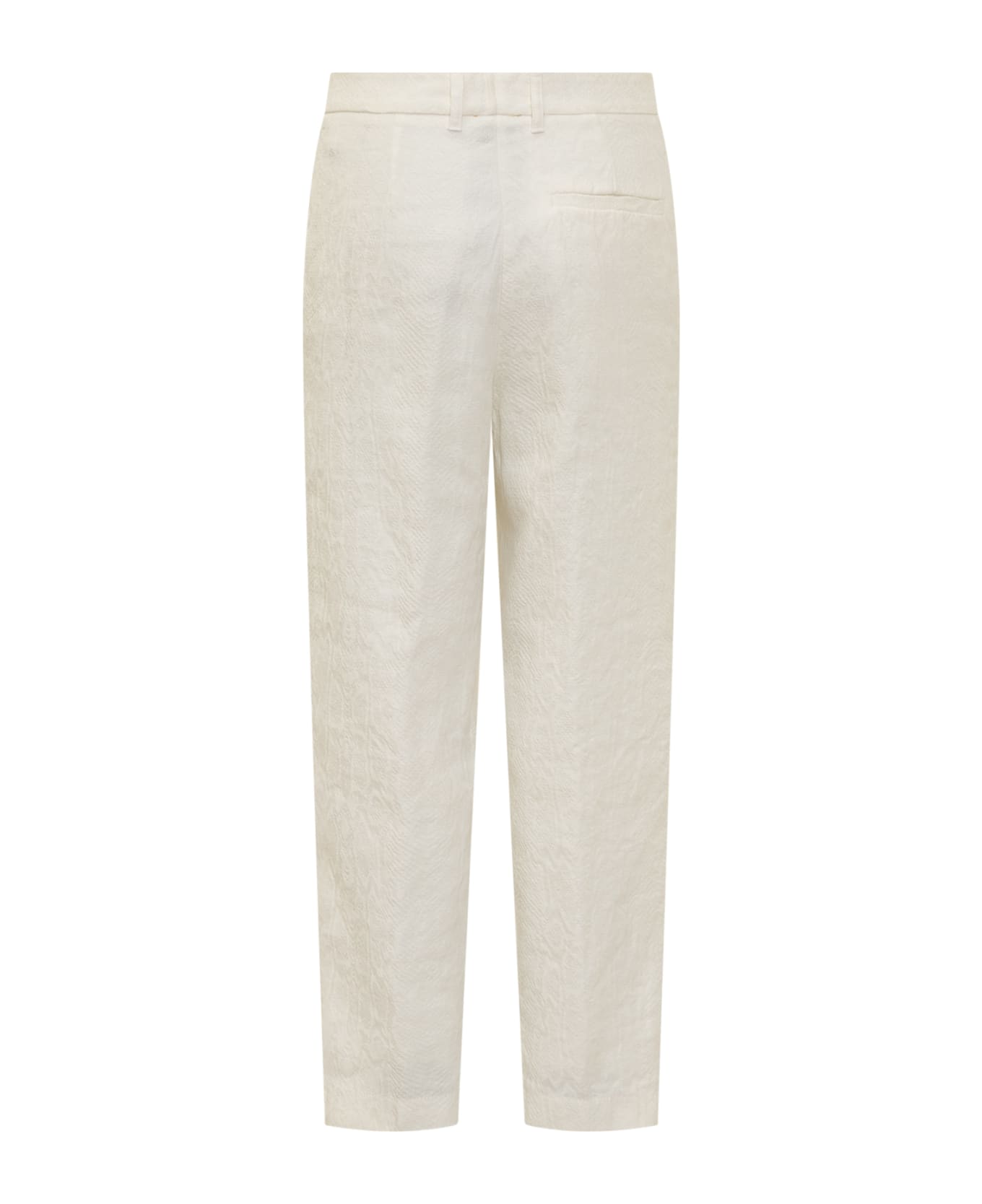 Forte_Forte Jacquard Trousers - WHITE PURE ボトムス