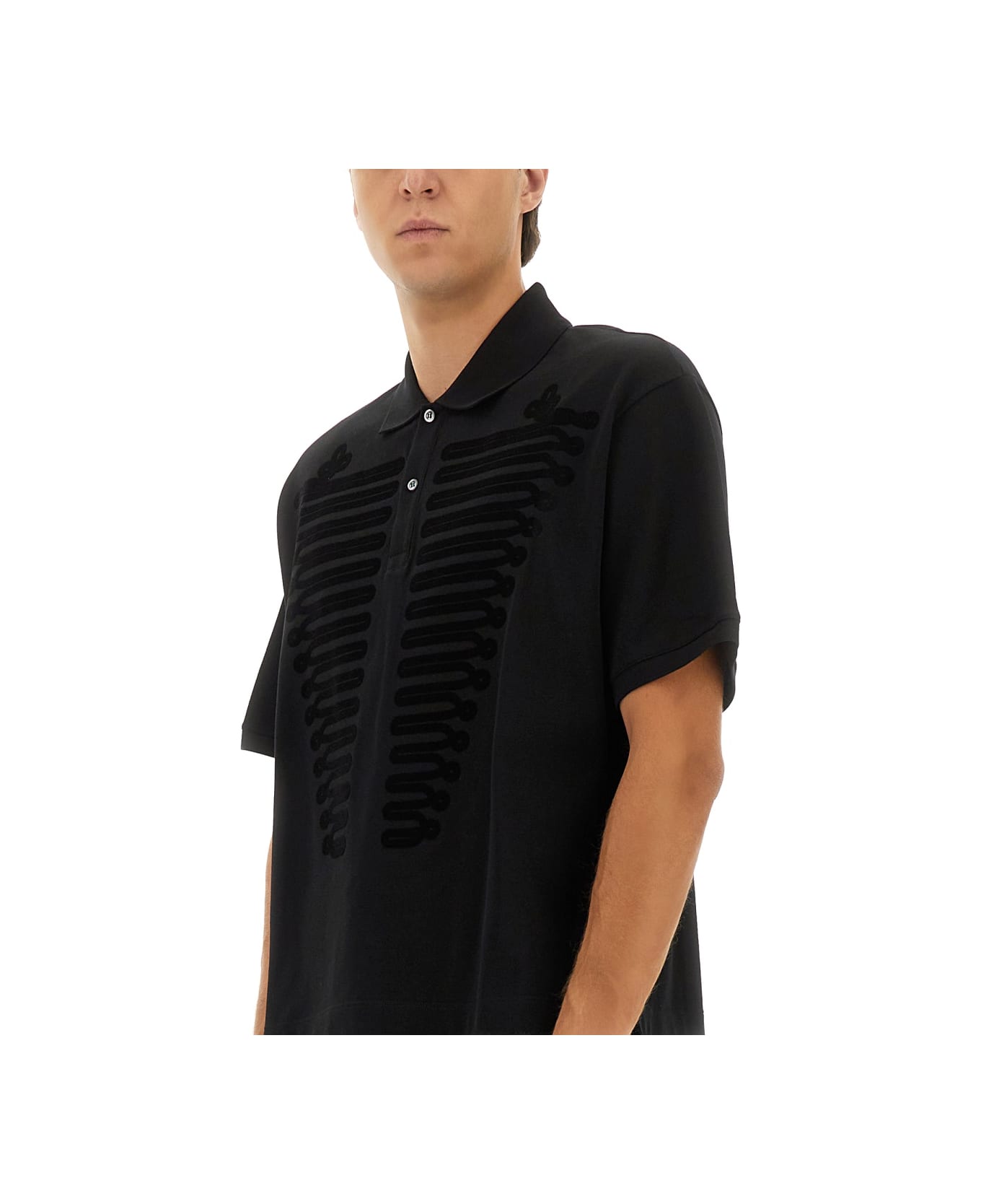 Alexander McQueen Polo Shirt "ceremonial Boxy" - BLACK