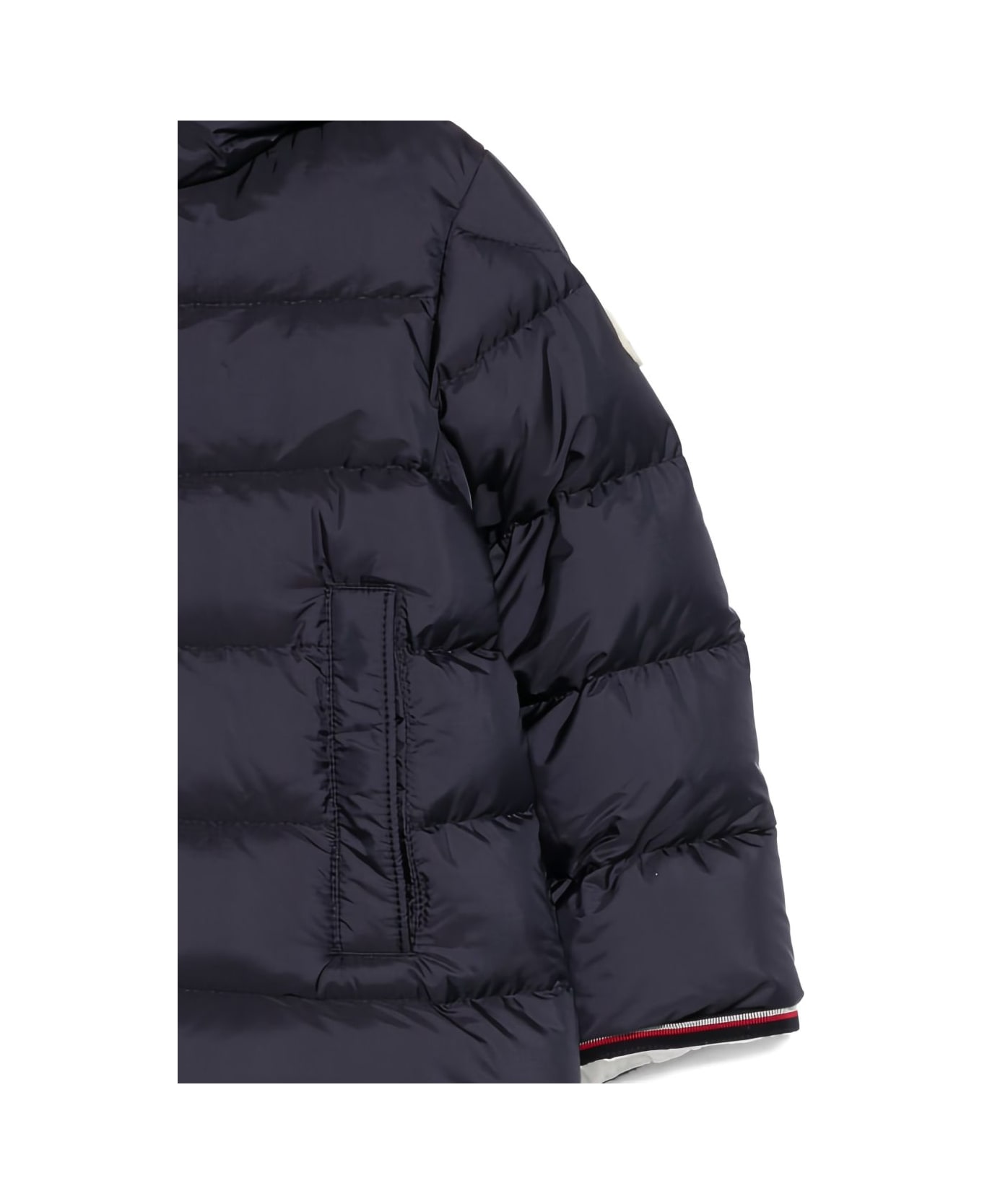 Moncler Enfant Blue Hooded Down Jacket - Blue