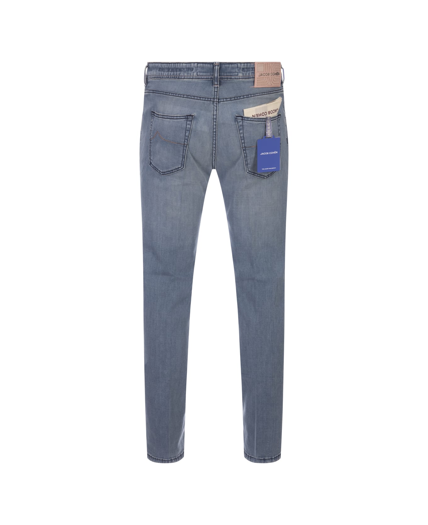 Jacob Cohen Scott Cropped Jeans In Light Blue Stretch Denim - Blue デニム