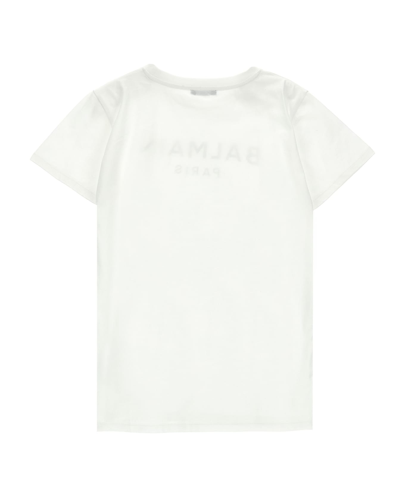 Balmain Rhinestone Logo T-shirt - Bianco e Nero