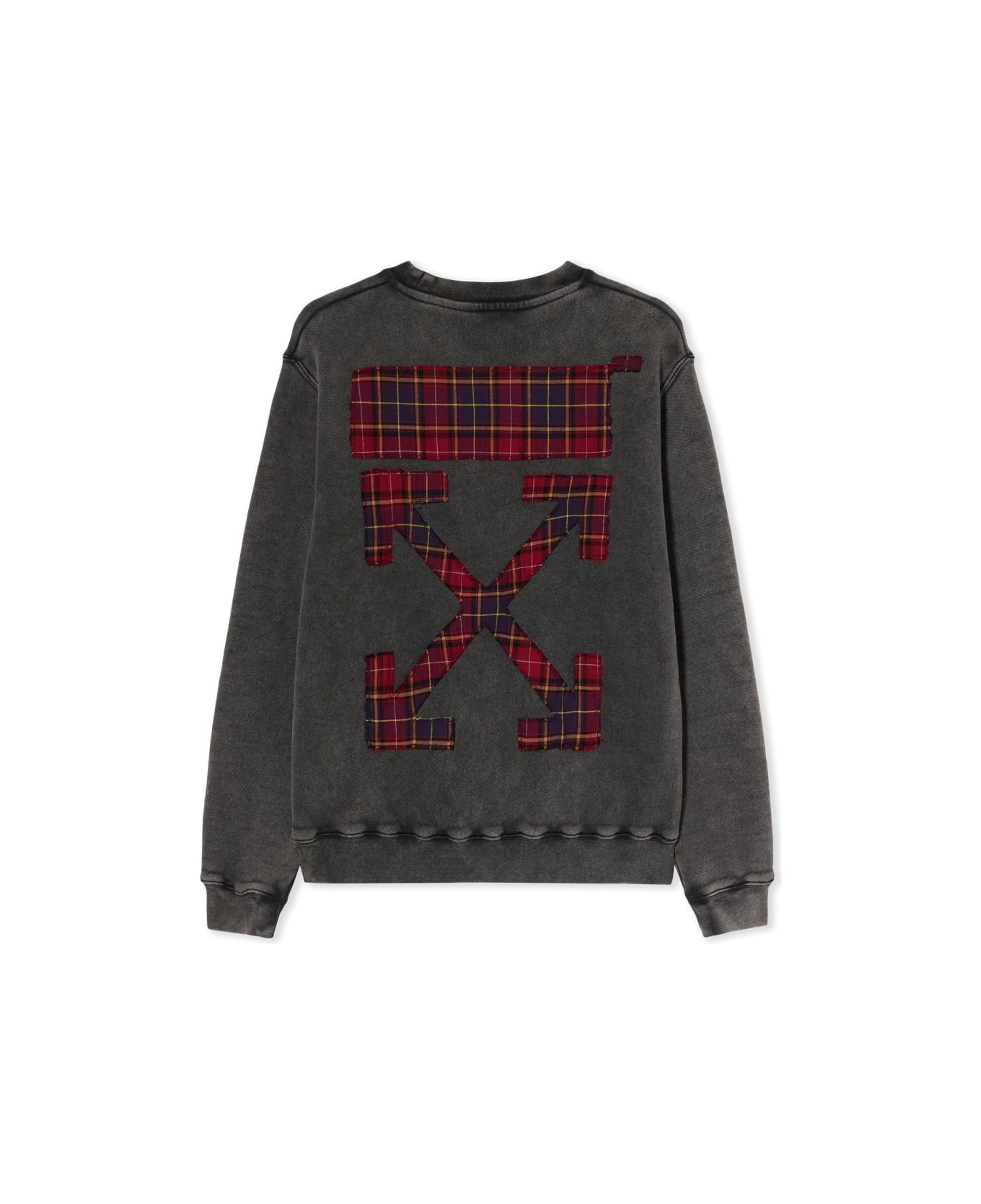 Off-White "check Flan Arrow Logo" Sweatshirt - GREY