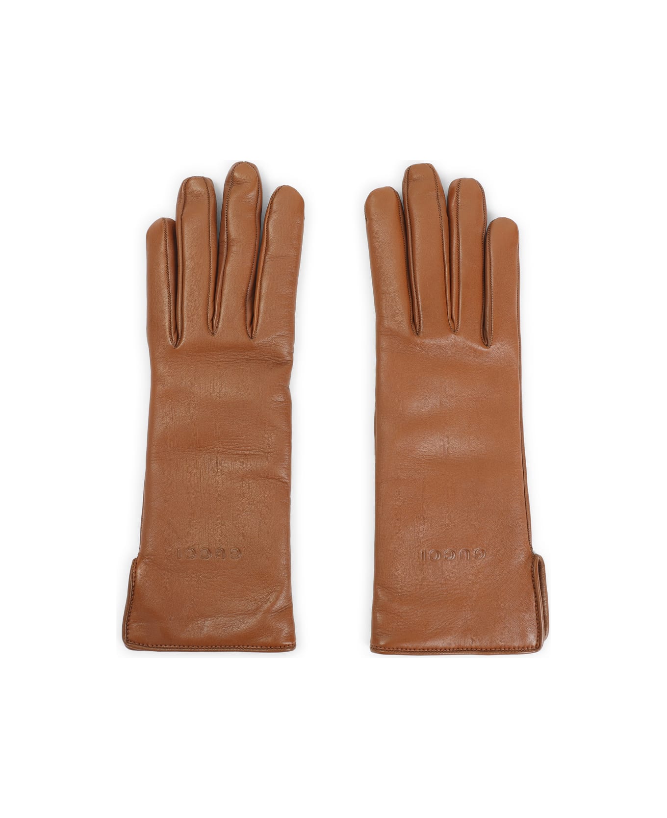 Gucci Leather Gloves - Light Brown