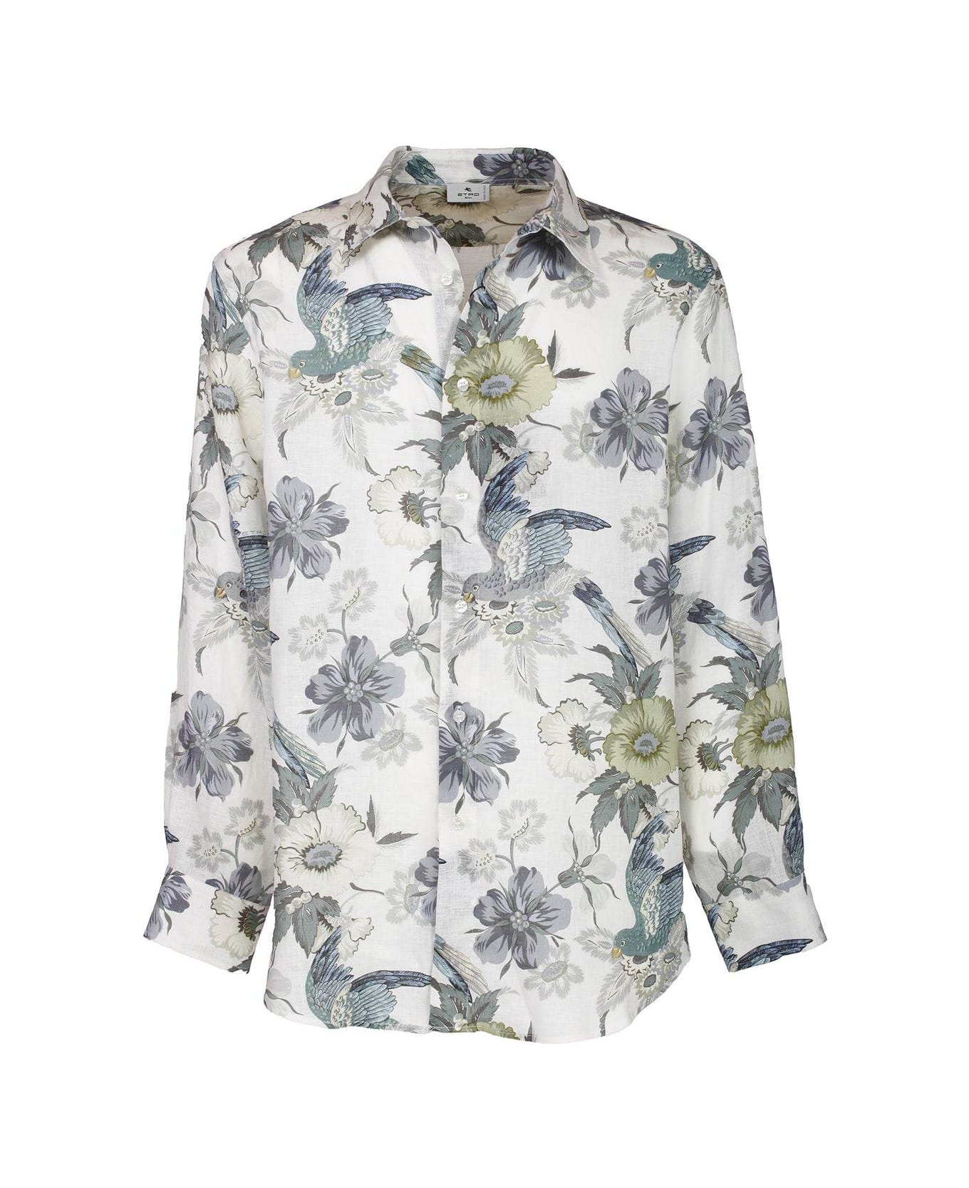 Etro Allover Floral Print Long-sleeved Shirt