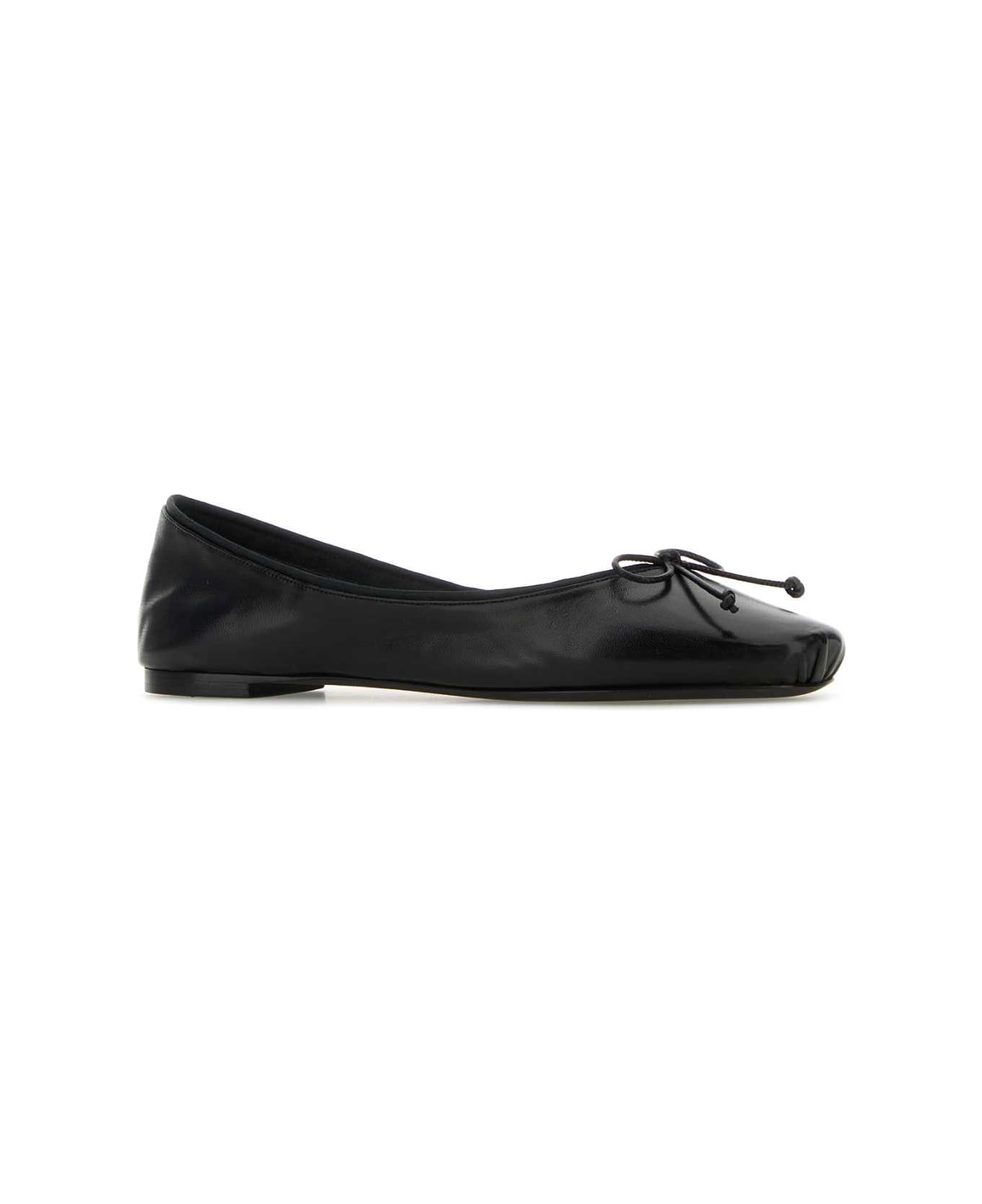 Khaite Black Nappa Leather Charlotte Ballerinas - BLACK
