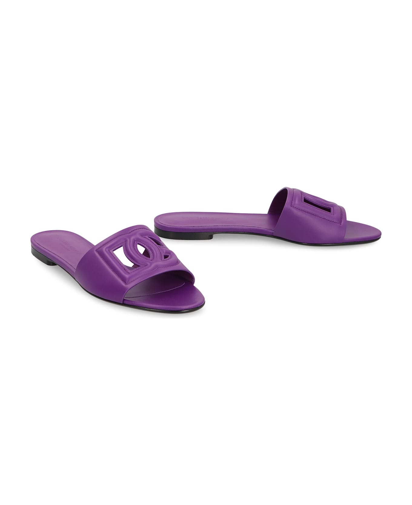 Dolce 
Gabbana Leather Slides - purple