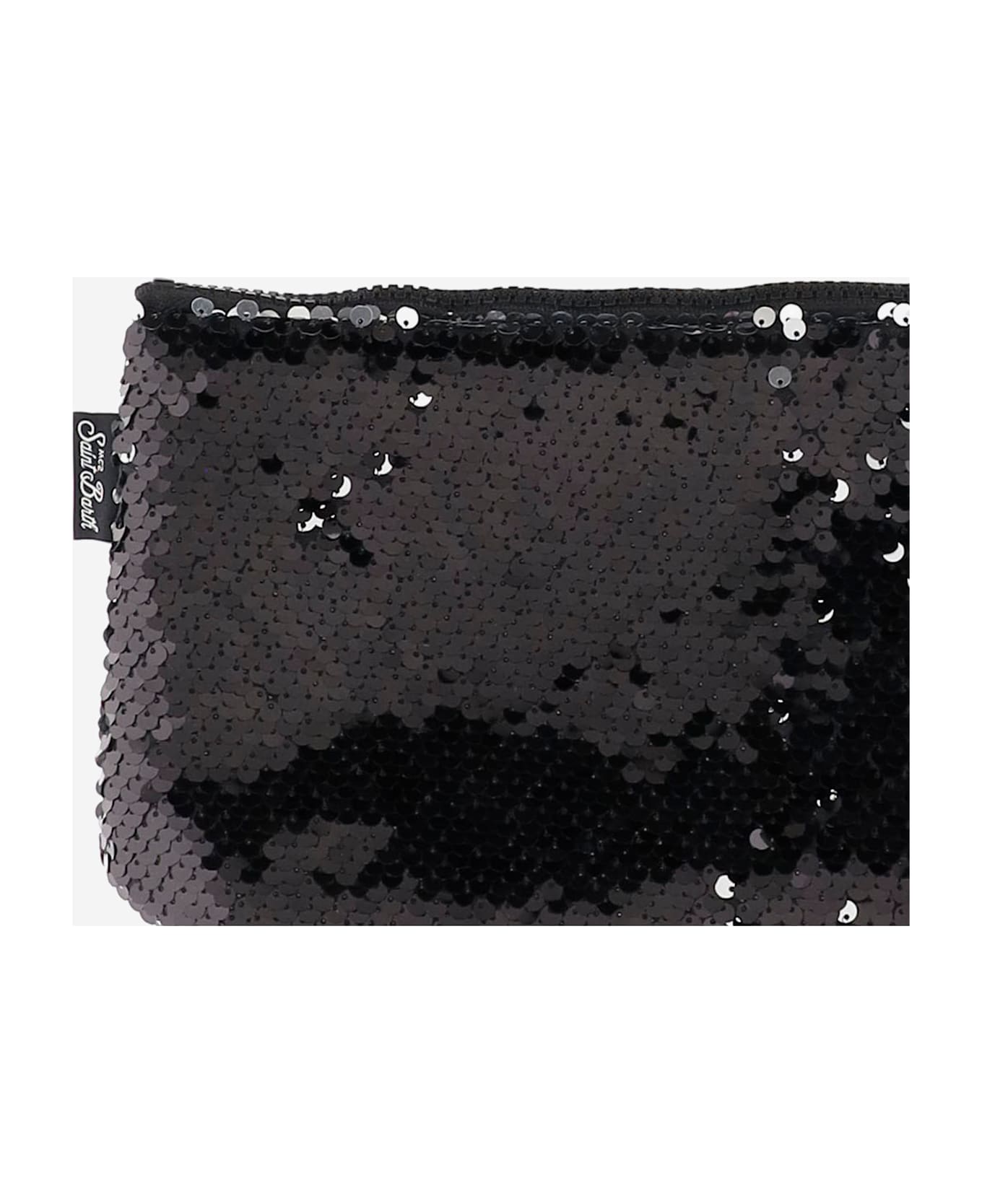 MC2 Saint Barth Black Scuba Clutch Bag With Glitter