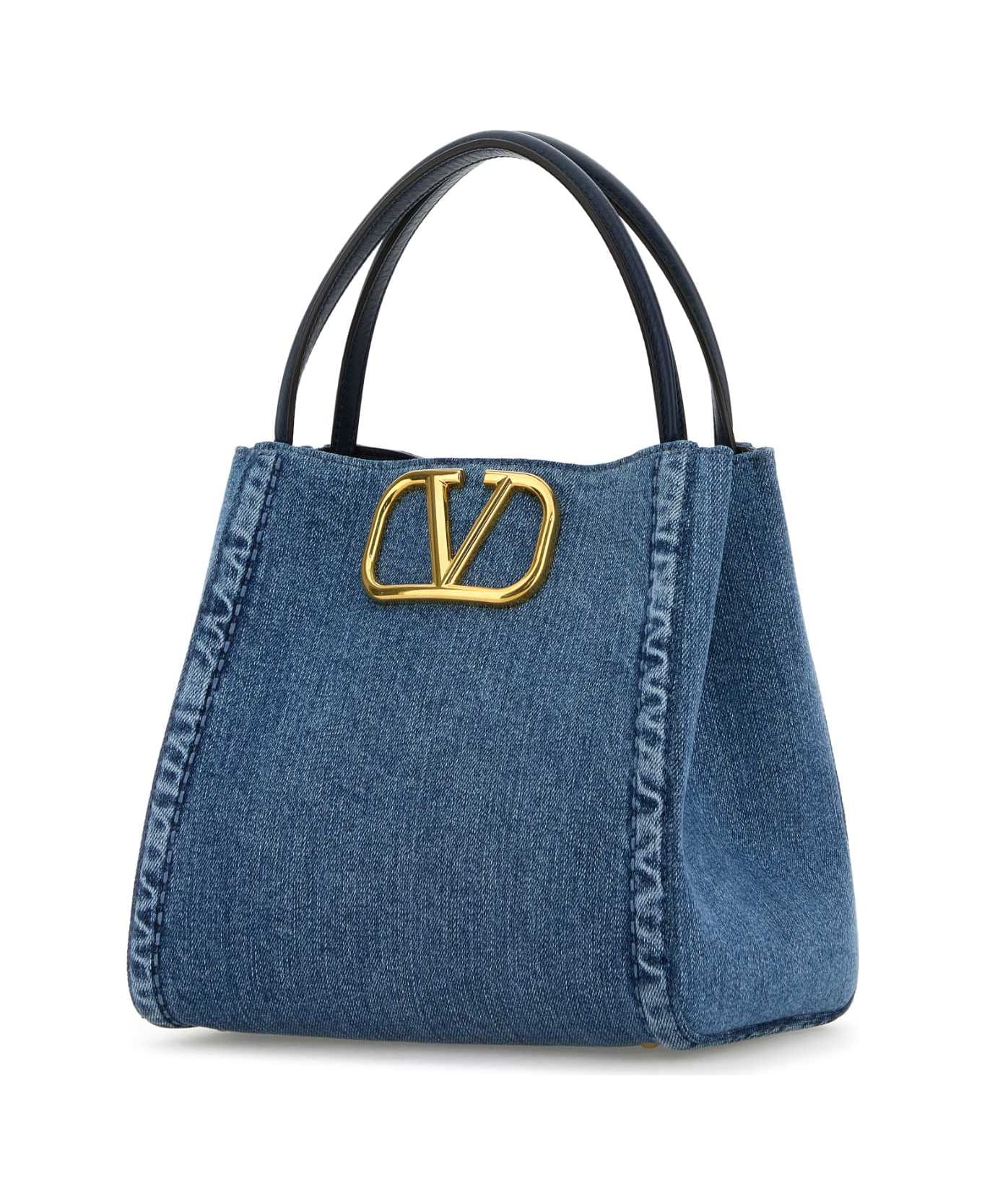 Valentino Garavani Denim Vlogo Handbag - DENIMWORKERMULTICOLOR