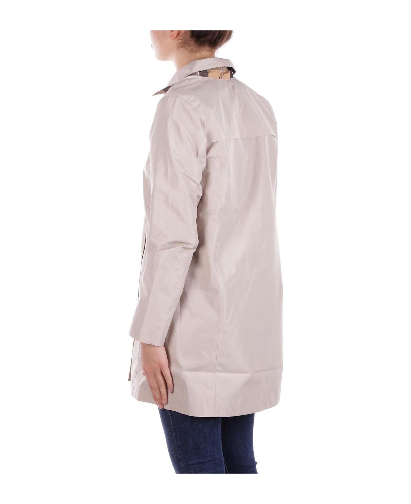 Barbour Straight Hem Buttoned Coat - Beige