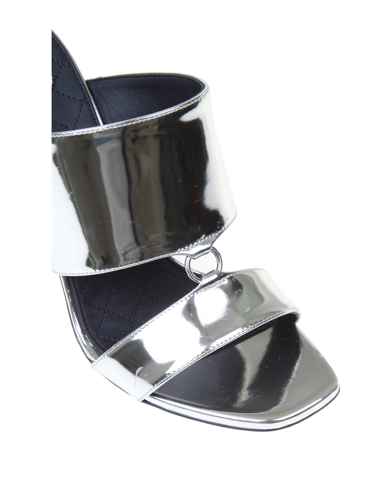 Balmain Sabot Paola Mirror In Mirror Effect Leather - Silver