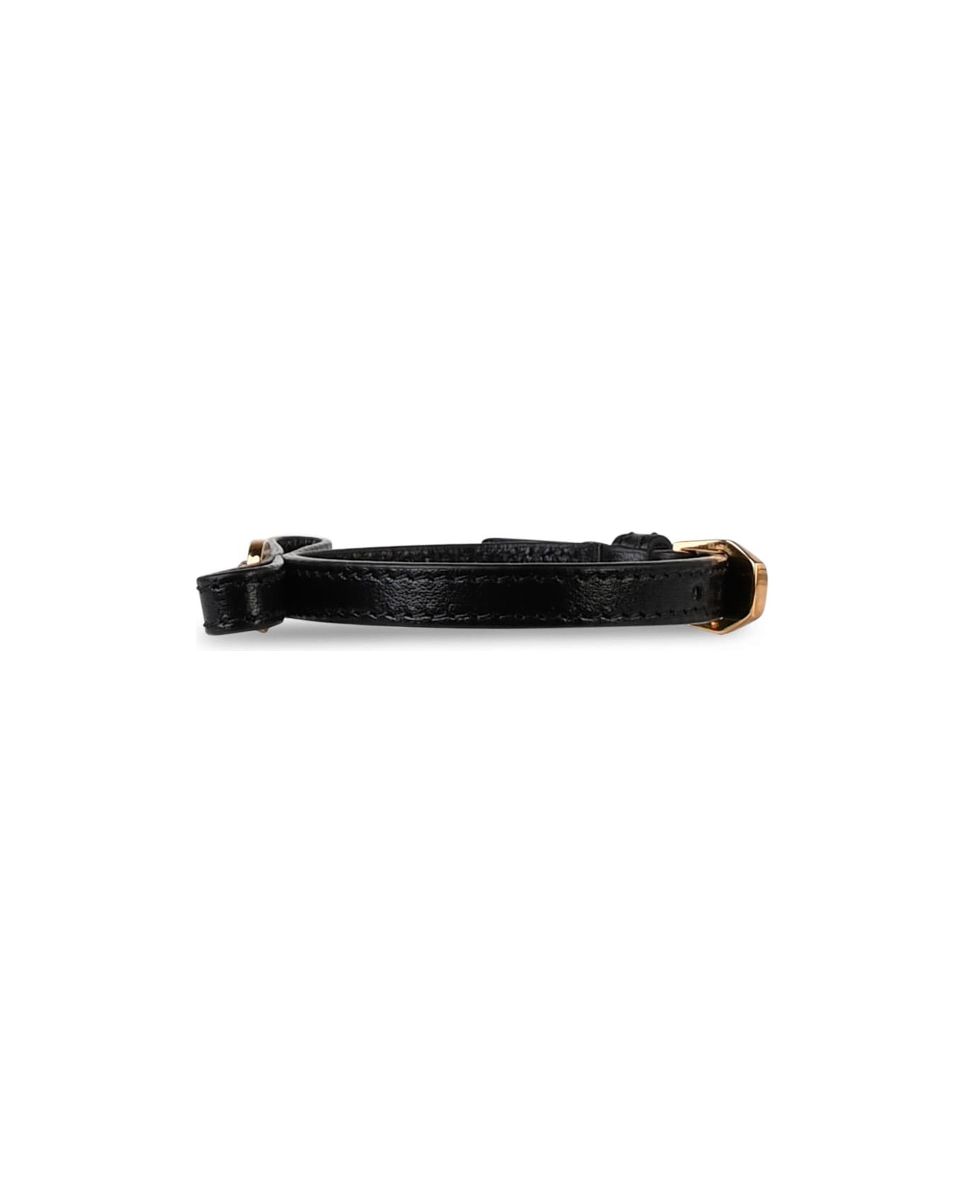 Versace 'medusa' Black Leather Bracelet - Black