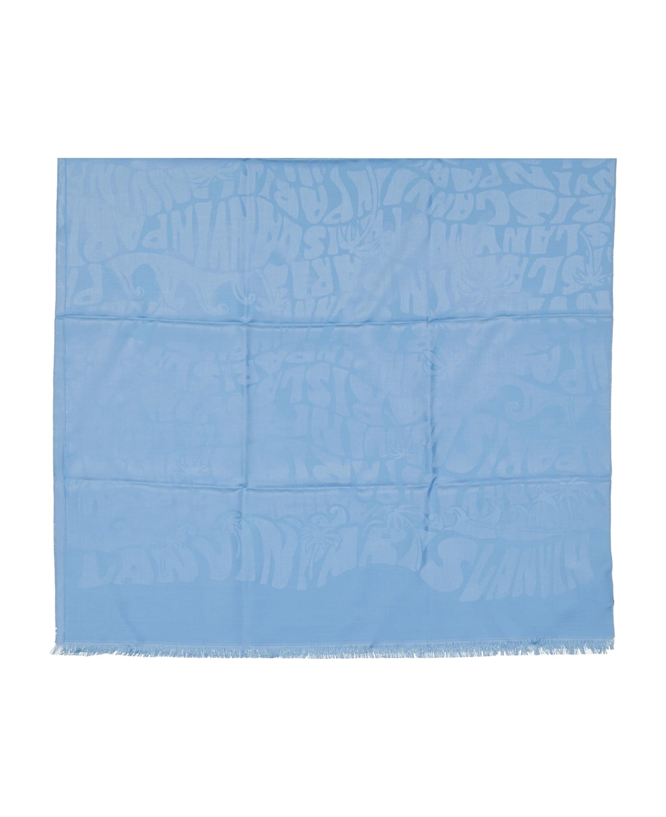 Lanvin Silk And Wool Scarf - Blue