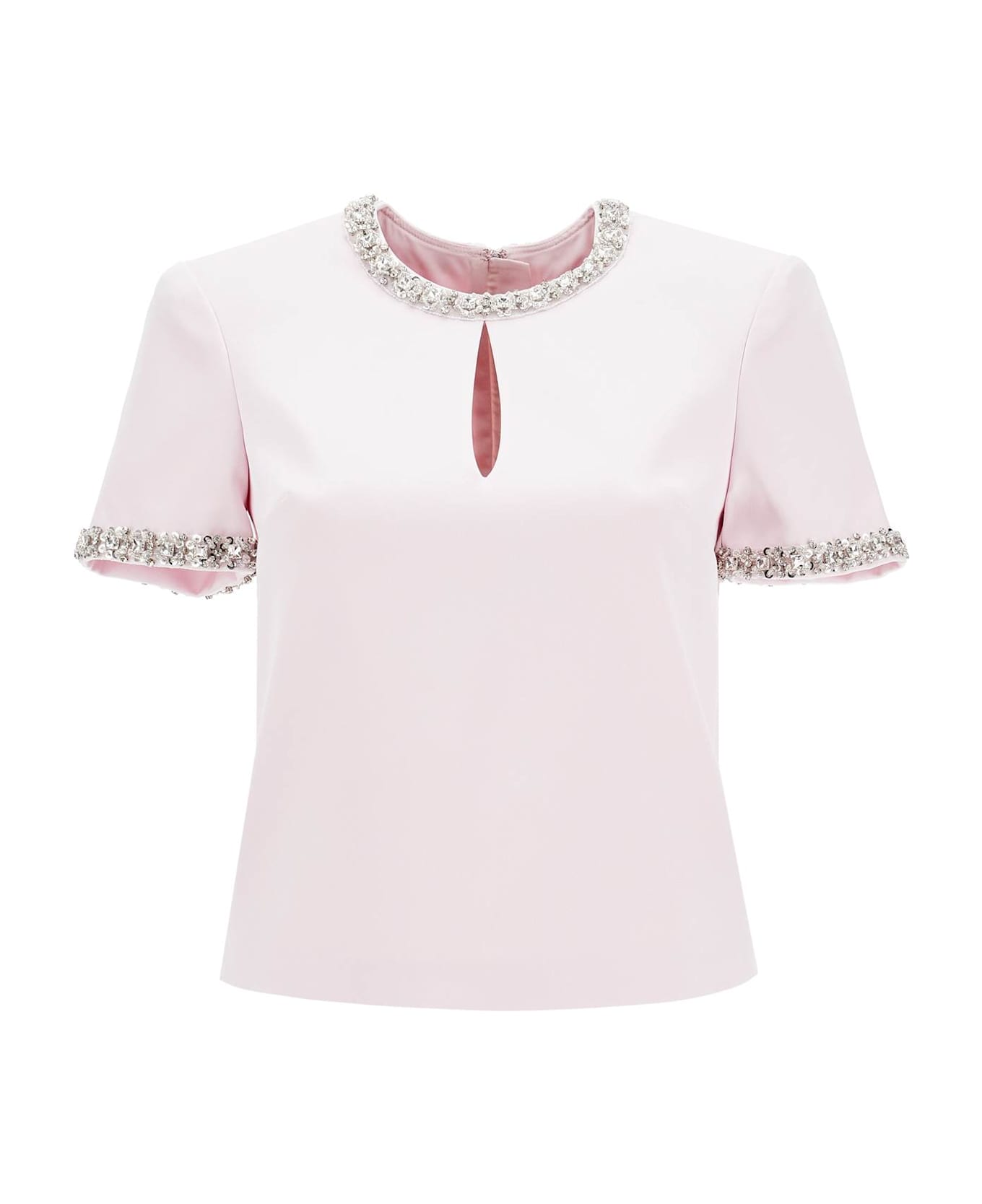 self-portrait 'satin Top With Crystals Embellishments - PINK (Pink)