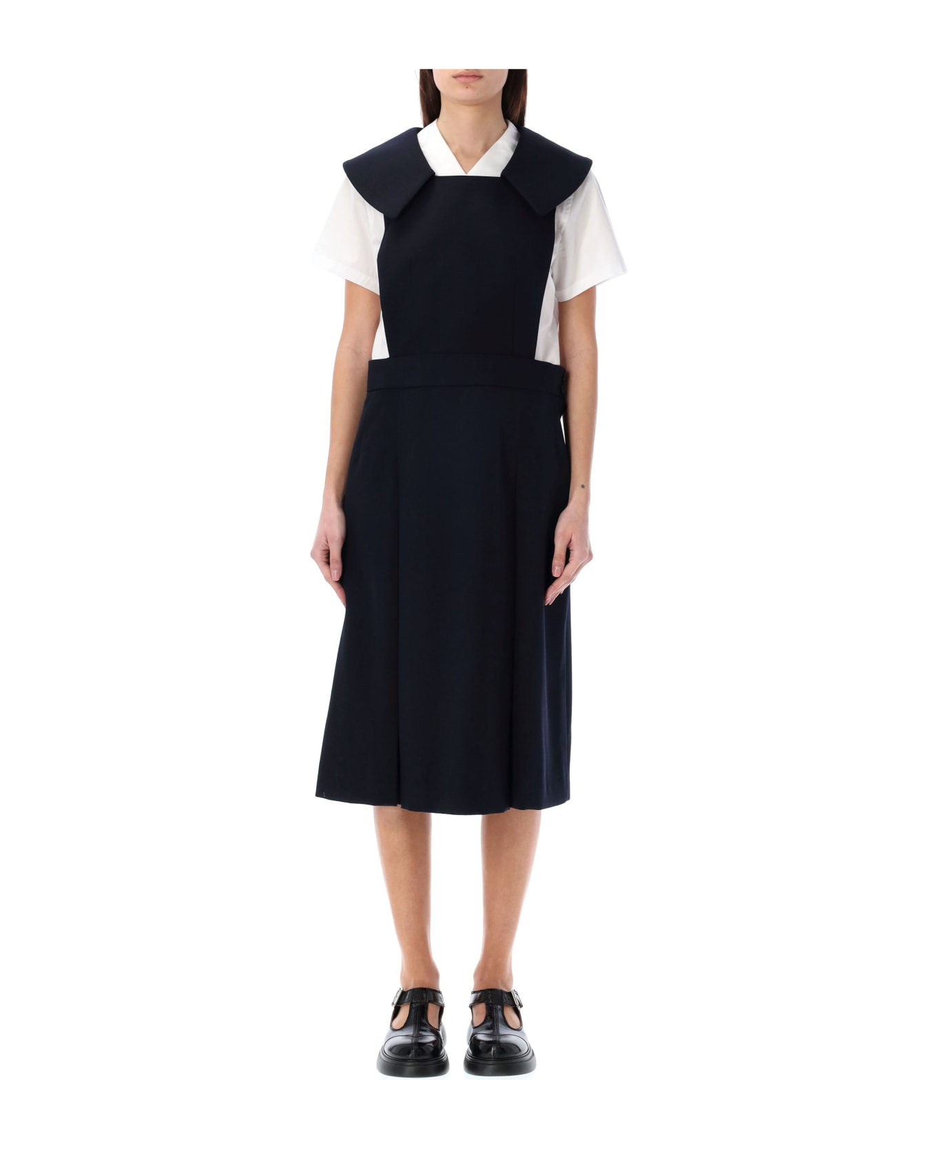 Comme Des Garçons Girl Sailor Style Midi Dress - NAVY