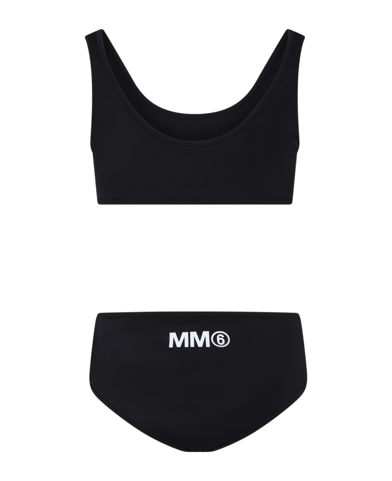 MM6 Maison Margiela Black Bikini For Girl With Logo - Black 水着