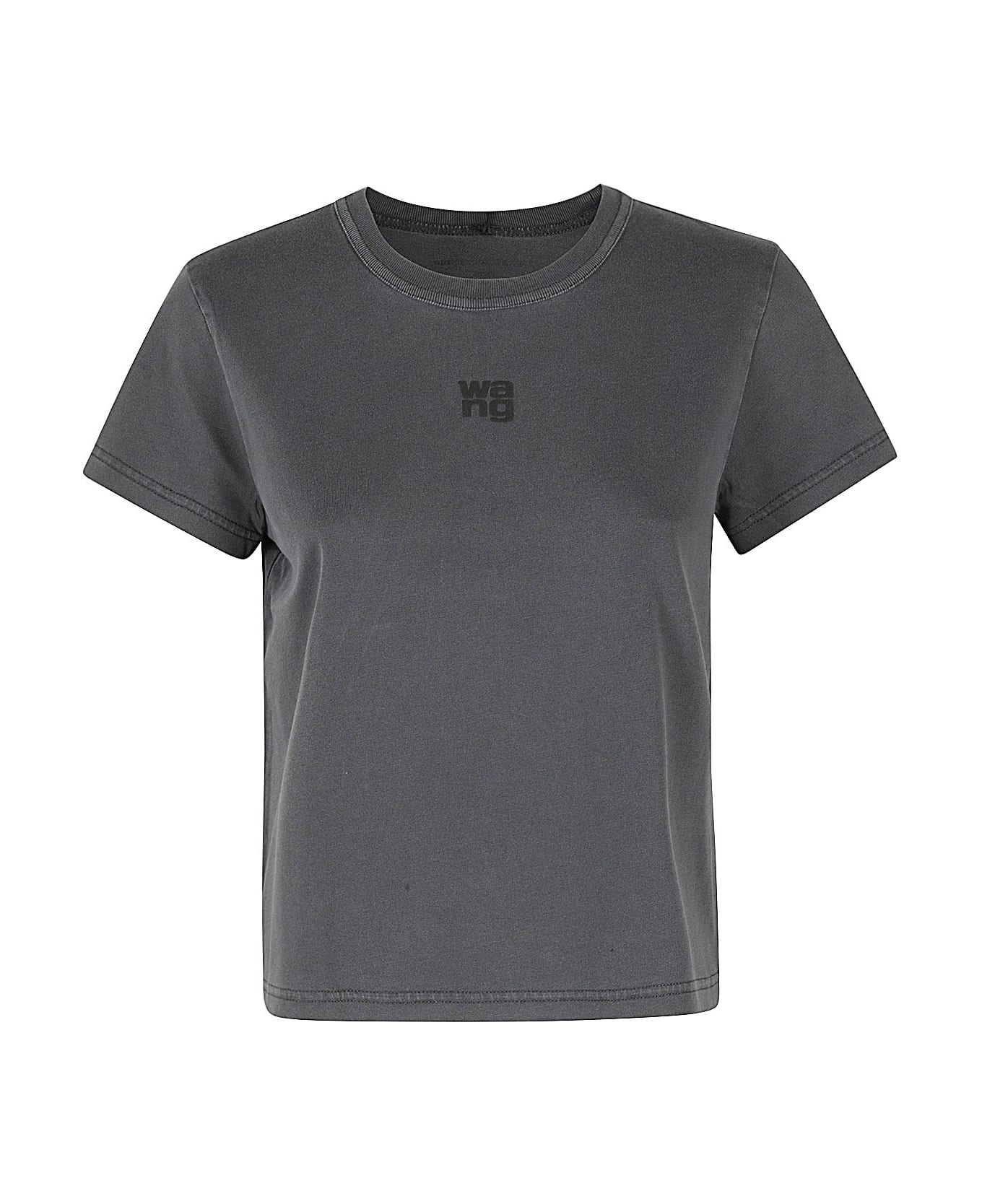 T by Alexander Wang Essential Jsy Shrunk Tee W Puff Logo & Bound Neck - A Tシャツ
