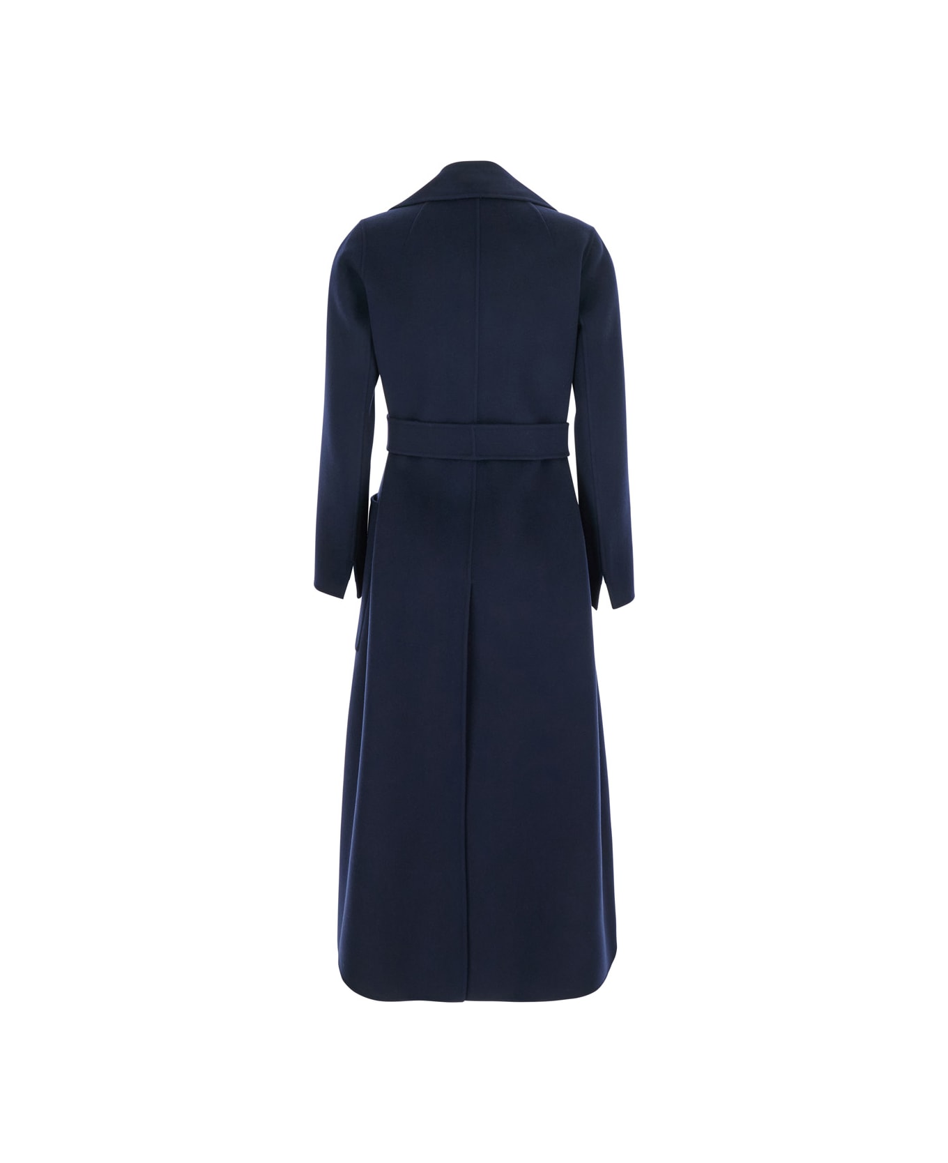 
S Max Mara 
paolore
 Blue Double-breasted Coat With Peak Revers In Virgin Wool Woman - Blu