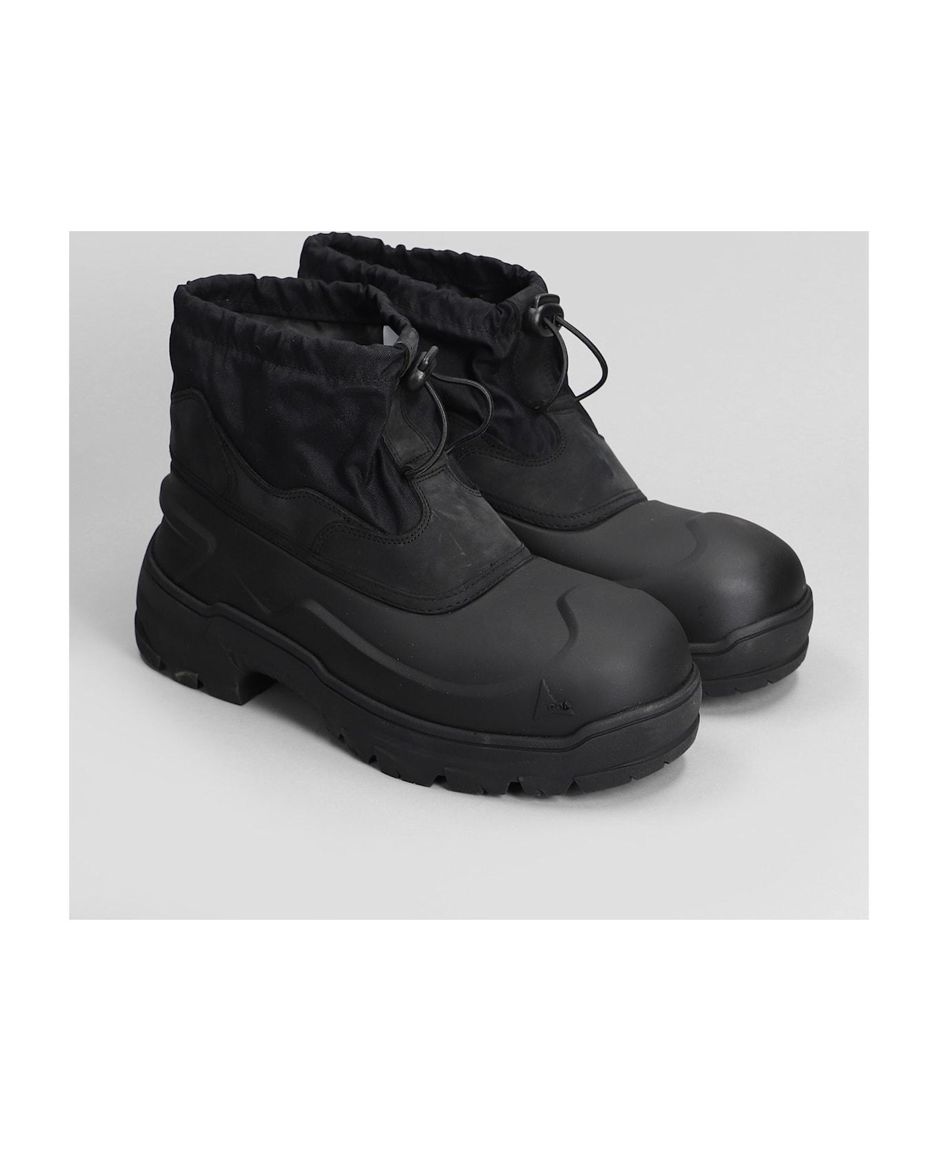 ROA Low Top Rubber Boot Combat Boots In Black Rubber/plasic - black ブーツ