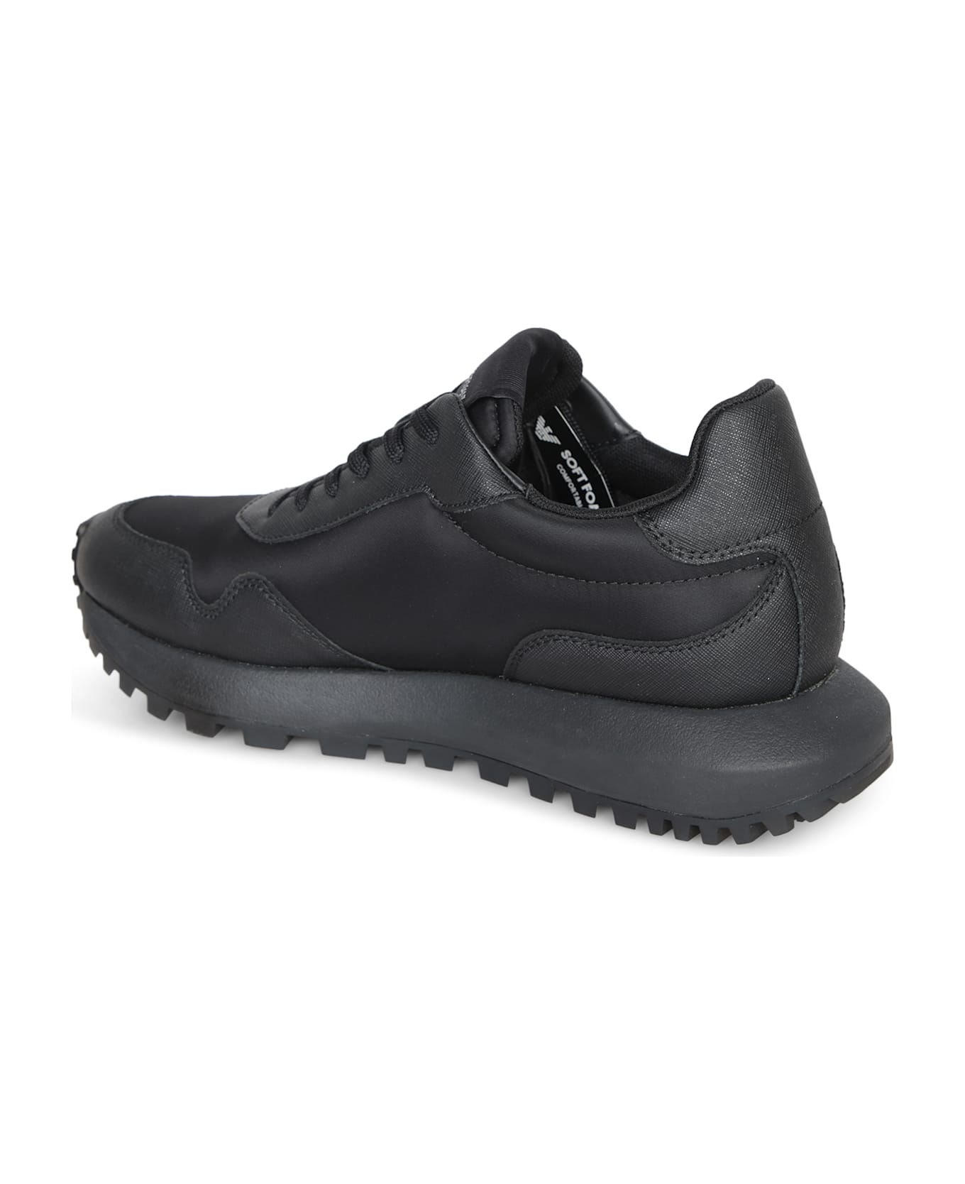 Emporio Armani Black Nylon Sneakers - BLACK